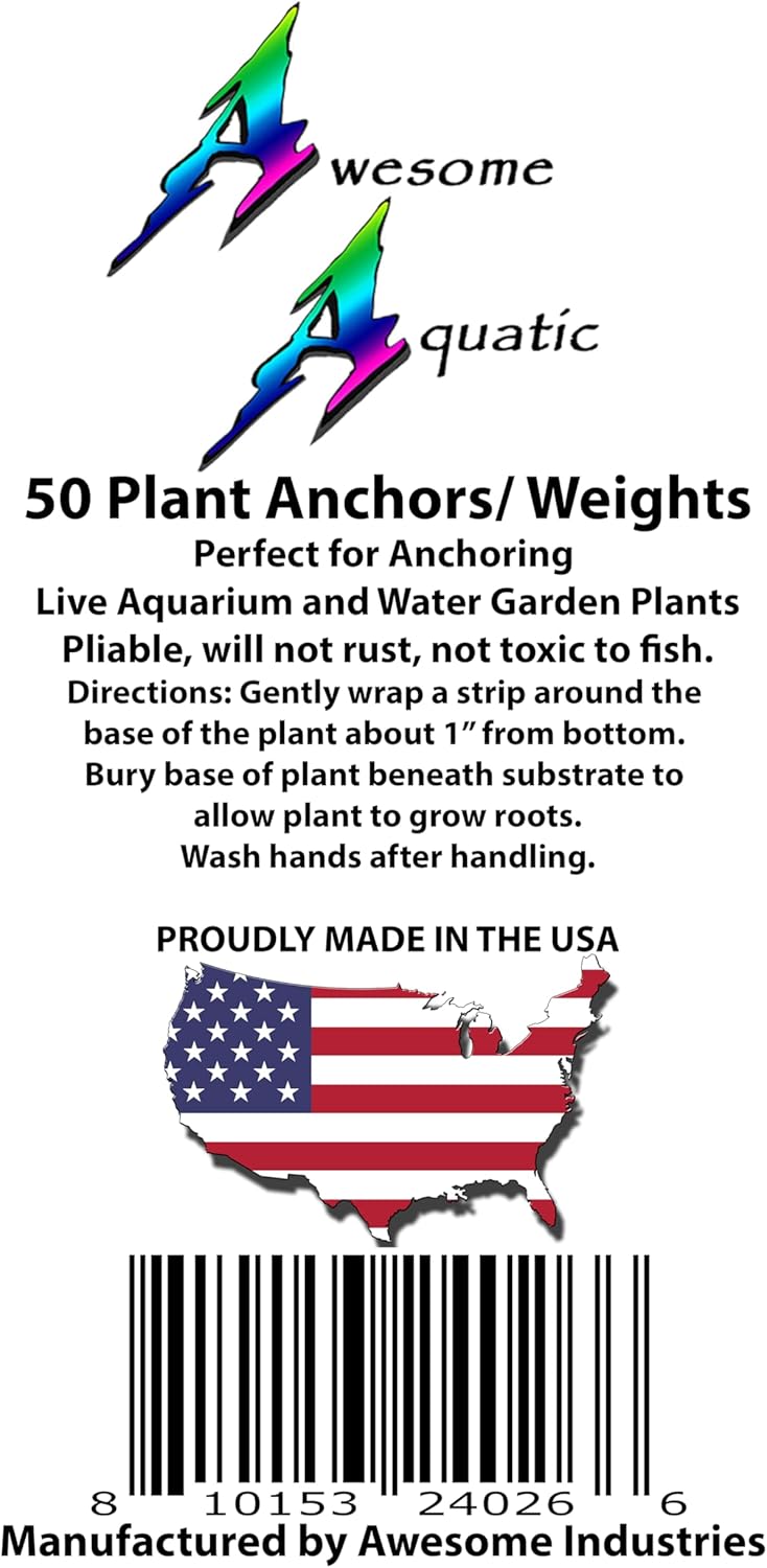 Awesome Aquatic Plant Weights/Anchors 50 Pack Strips Lead Ribbon Live Plants Weight Anchor Aquarium (50 Pack Strips)