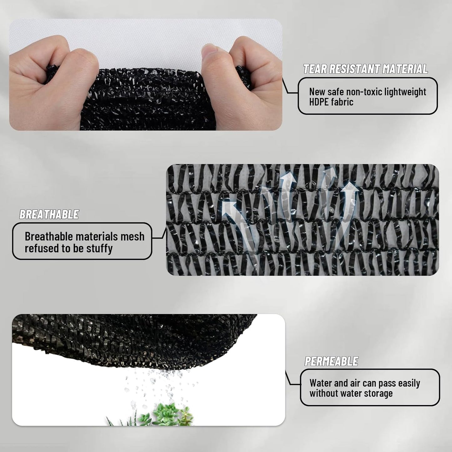 LOVE STORY 6x12FT 55% Black Shade Cloth Sun Shade Net with Grommets Sunblock Net Mesh Tarp for Garden,Plants Cover,Greenhouse and Patio