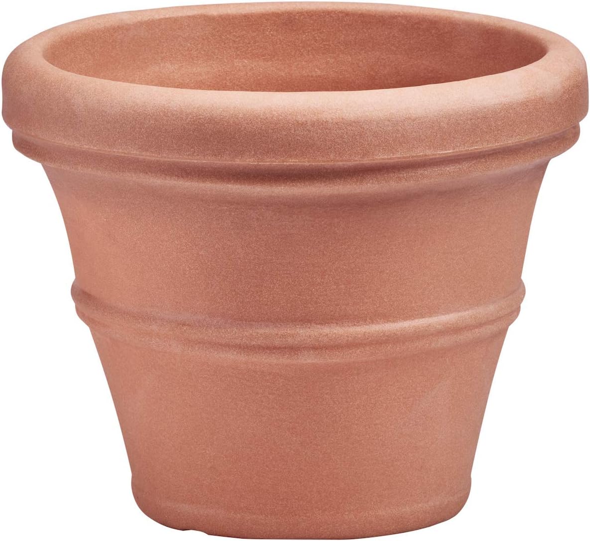 Crescent Garden Brunello Classic Rolled Rim Planter Pot, Indoor/Outdoor Weather-Safe Round Plant Pot, 16'' (Terracotta Color)