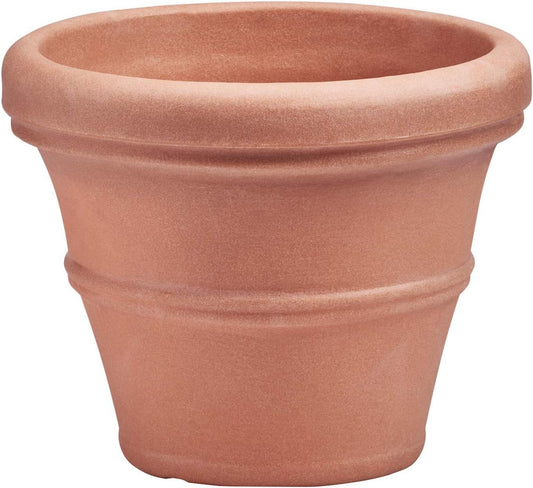 Crescent Garden Brunello Classic Rolled Rim Planter Pot, Indoor/Outdoor Weather-Safe Round Plant Pot, 16'' (Terracotta Color)