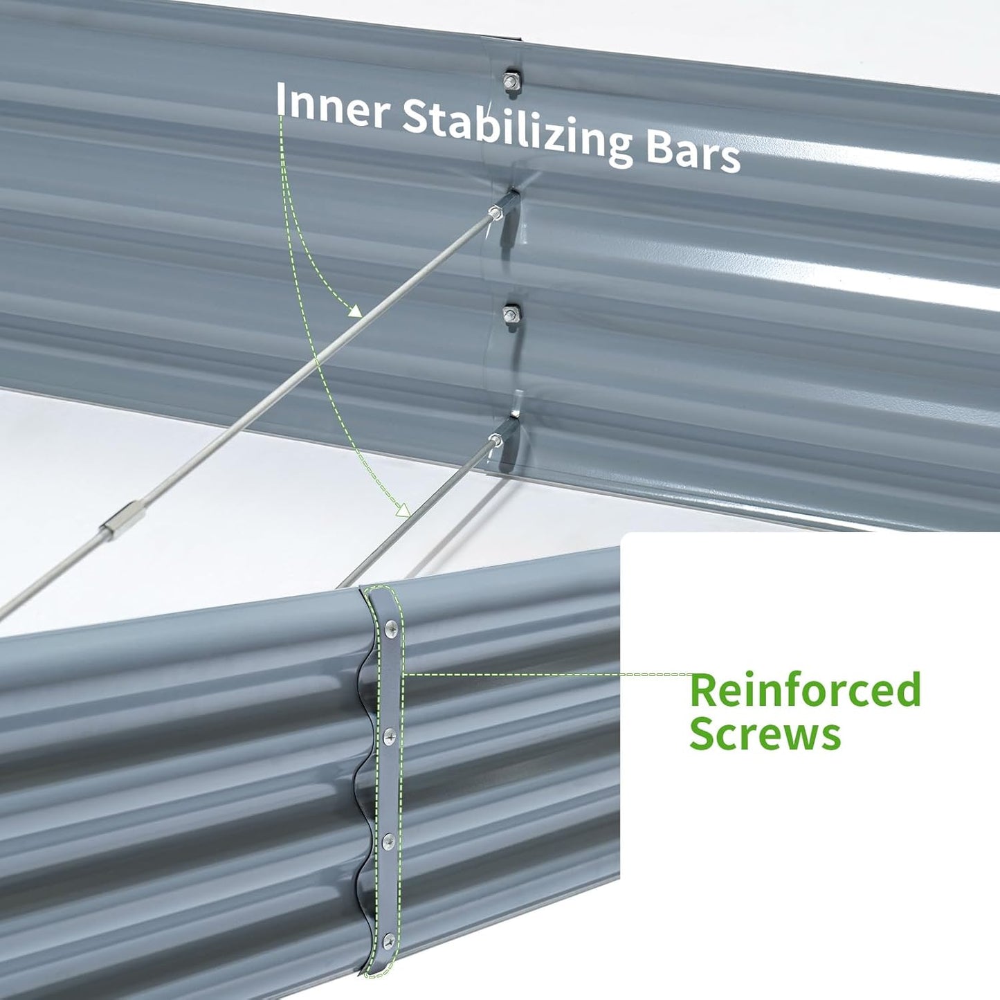 Land Guard 8×4×1ft Galvanized Raised Garden Bed Kit for Vegetables, Galvanized Large Metal Planter Raised Garden Boxes Outdoor(Modern Grey)……