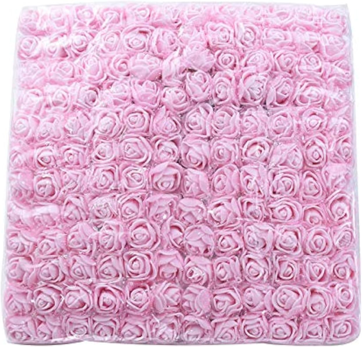 Mini Fake Rose Flower Heads Multicolor Rose Flower 144 pcs for Wedding Scrapbooking Decoration Rose Fake Flower (Light Pink) (Bottom add Gauze) Light Pink