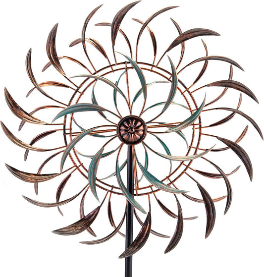 VEWOGARDEN Large Outdoor Metal Wind Spinners, 360 Degrees Swivel Wind Sculpture Yard Art Decor for Patio, Lawn & Garden 66 * 15.8 Inches