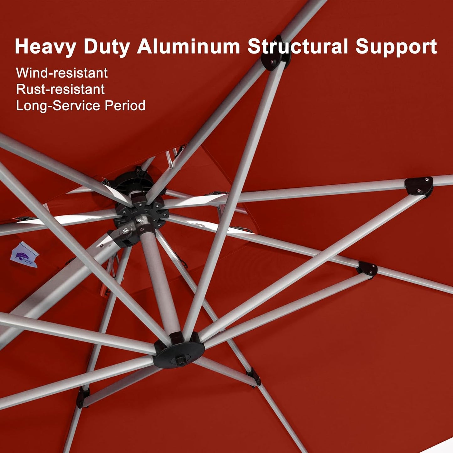 PURPLE LEAF 10 Feet Patio Umbrella Outdoor Round Umbrella Large Cantilever Umbrella Windproof Offset Heavy Duty Sun for Garden Deck Pool Patio, Brick Red