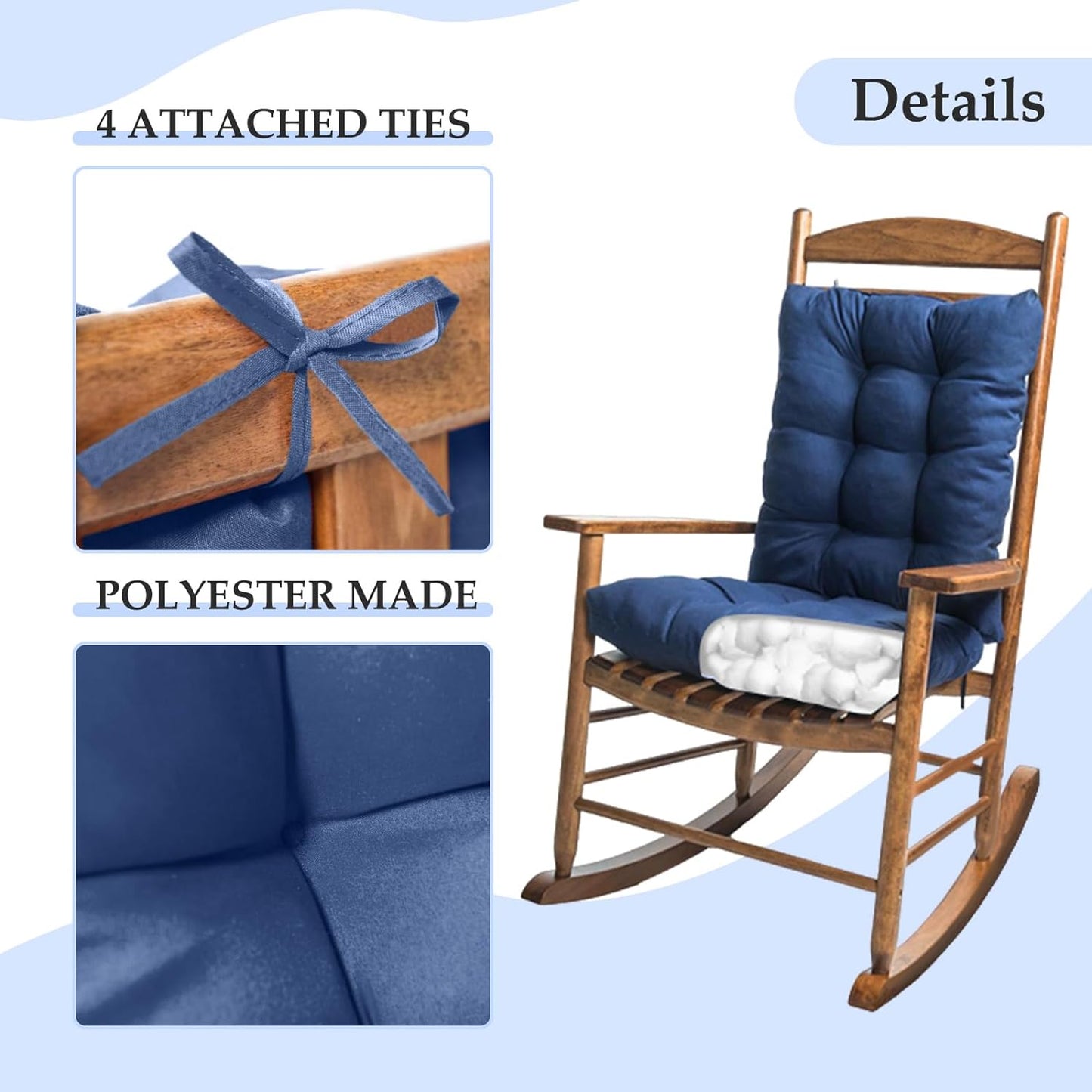 Indoor Outdoor Chair Cushion, 1 Pack Garden High Back Chair Cushions, Lounger Chair Pad, for Recliner Patio Chair, Burgundy