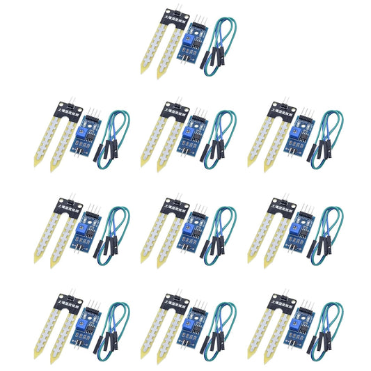 10 Pieces of LM393 3.3V-5V Soil Moisture Detection Sensor, Soil Humidity Sensor,Soil Hygrometer for Arduino Automatic Watering Systems,Robots, and Smart Cars