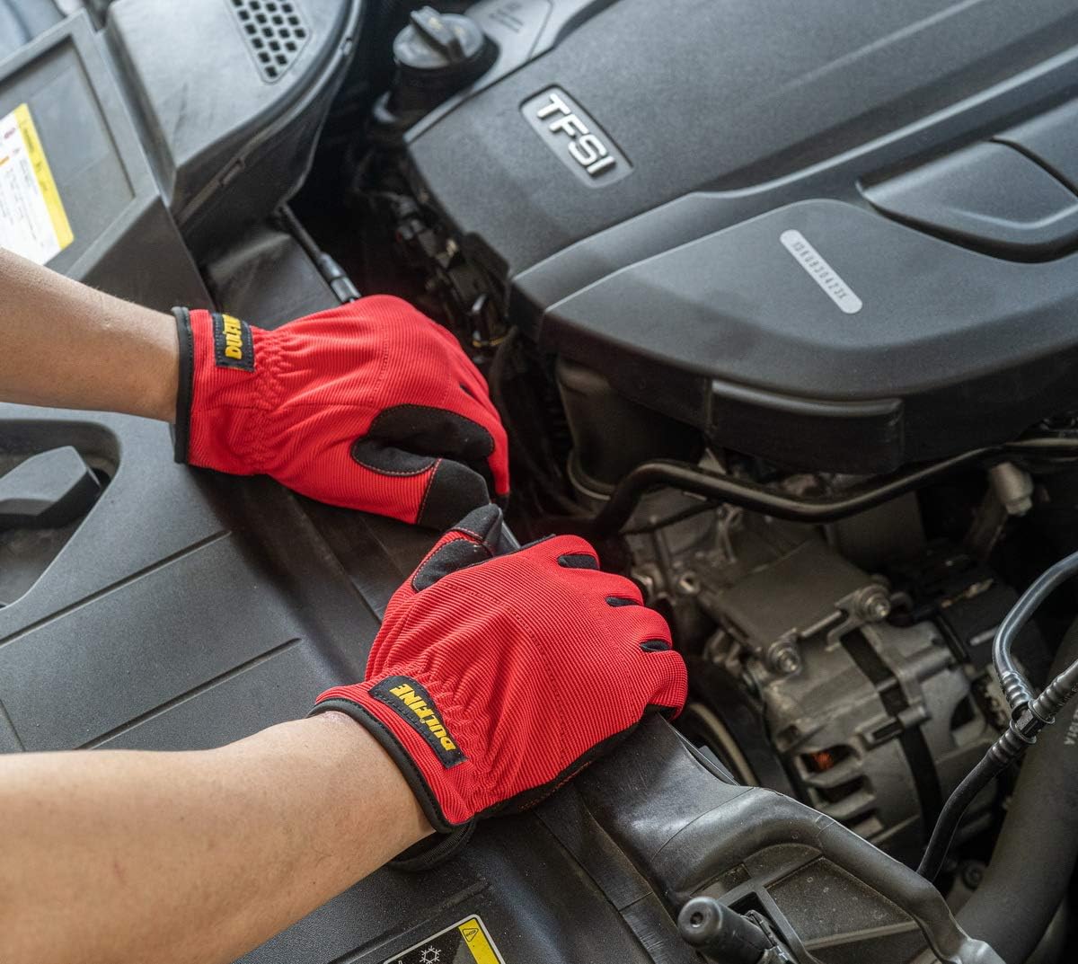 DULFINE High Performance Work Gloves For Men(3 Pairs Pack), High Dexterity Touch Screen For Multipurpose,Excellent Grip (Small)