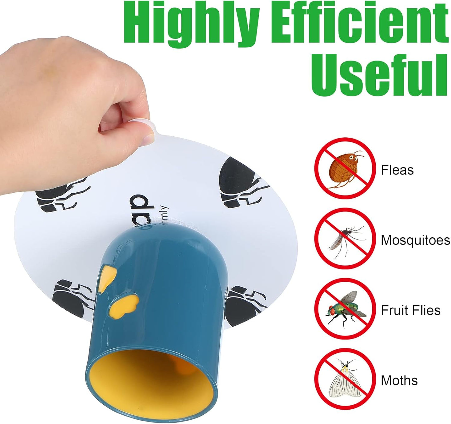 Flea Trap Refill Discs Sticky Fly Trap Refill Glue Board Refills Double Layer Adhesive Nontoxic Odorless Pest Control Replacement Sticky Glue Pads 7.1 Inch for Bugs Flies(30 Pcs)