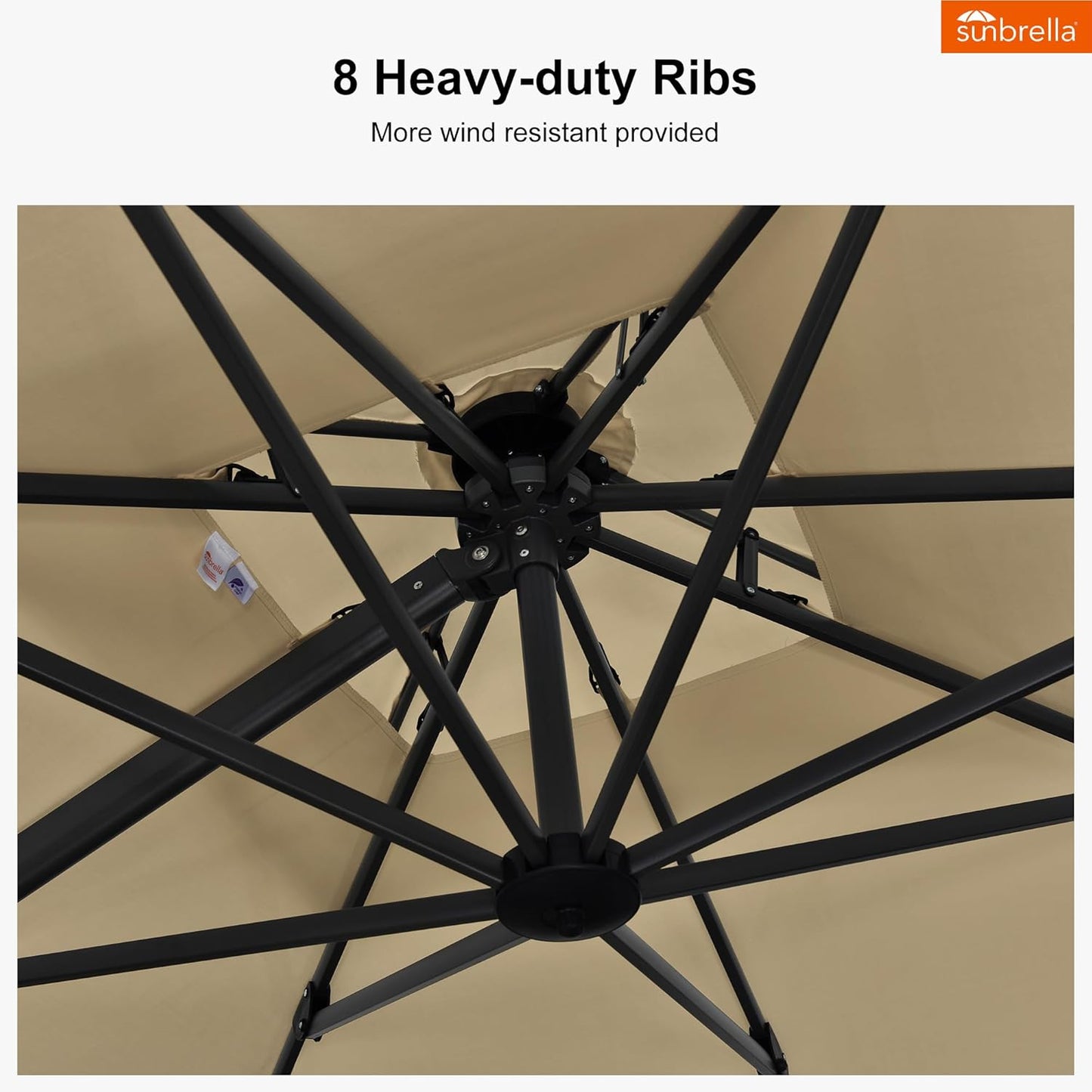 PURPLE LEAF Cantilever Umbrella 10' X 13' Outdoor Patio Rectangular Double Top Large Heavy Duty 360° Rotation Offset Umbrella for Outside Deck Backyard Garden Pool Spectrum Sand