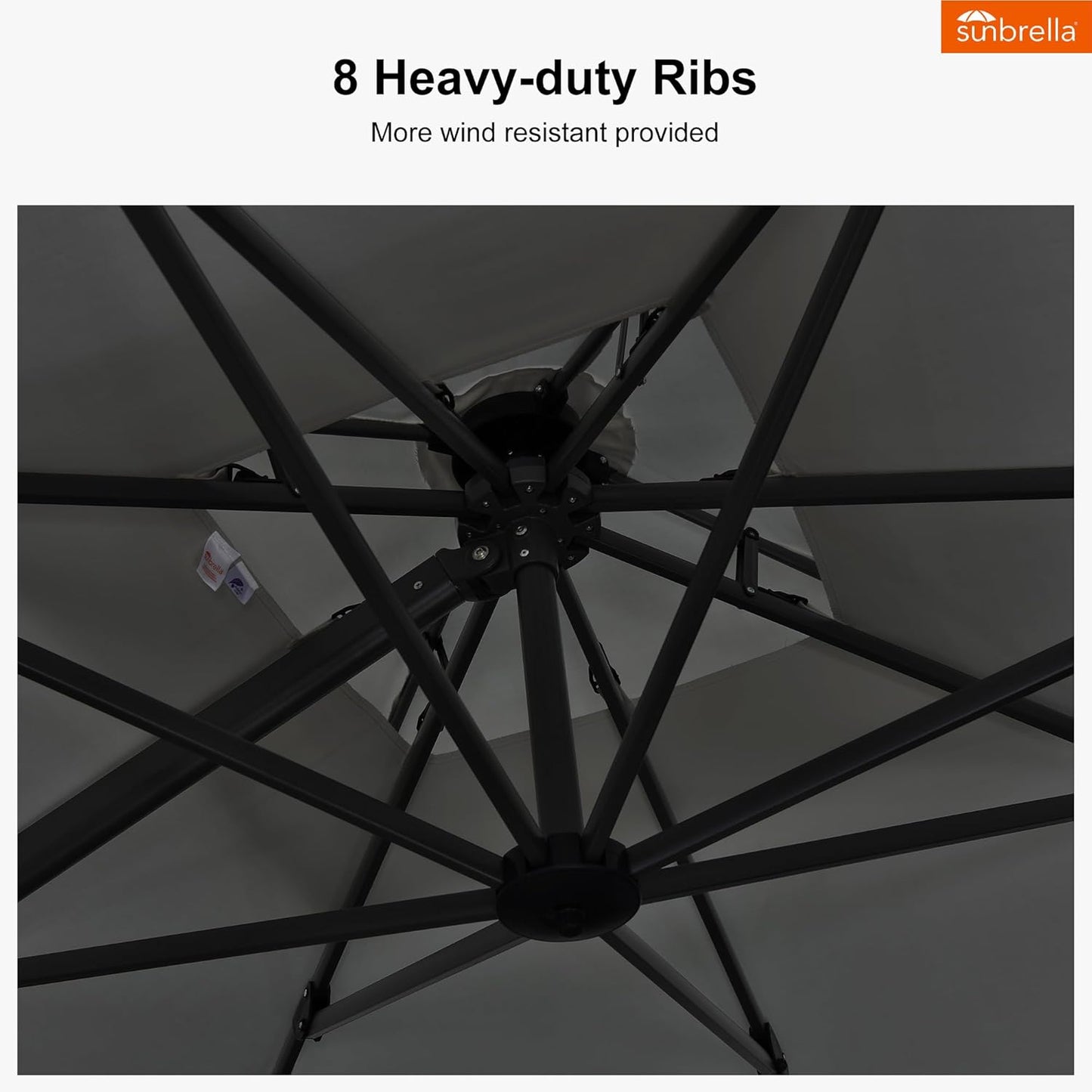 PURPLE LEAF Cantilever Umbrella 12FT Heavy Duty Large Double Top Offset Hanging 360° Rotation Square Umbrella for Garden Patio Deck Pool Backyard Cast Slate