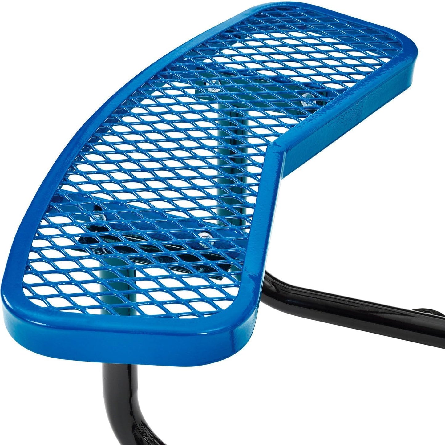 GLOBAL INDUSTRIAL 46 inch Expanded Metal Round Picnic Table, Blue