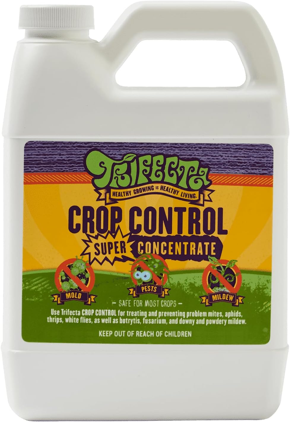 Trifecta Crop Control Super Concentrate All-in-One Natural Pesticide, Fungicide, Miticide, Insecticide, Help Defeat Spider Mites, Powdery Mildew, Botrytis, Mold and More on Plants 32 OZ