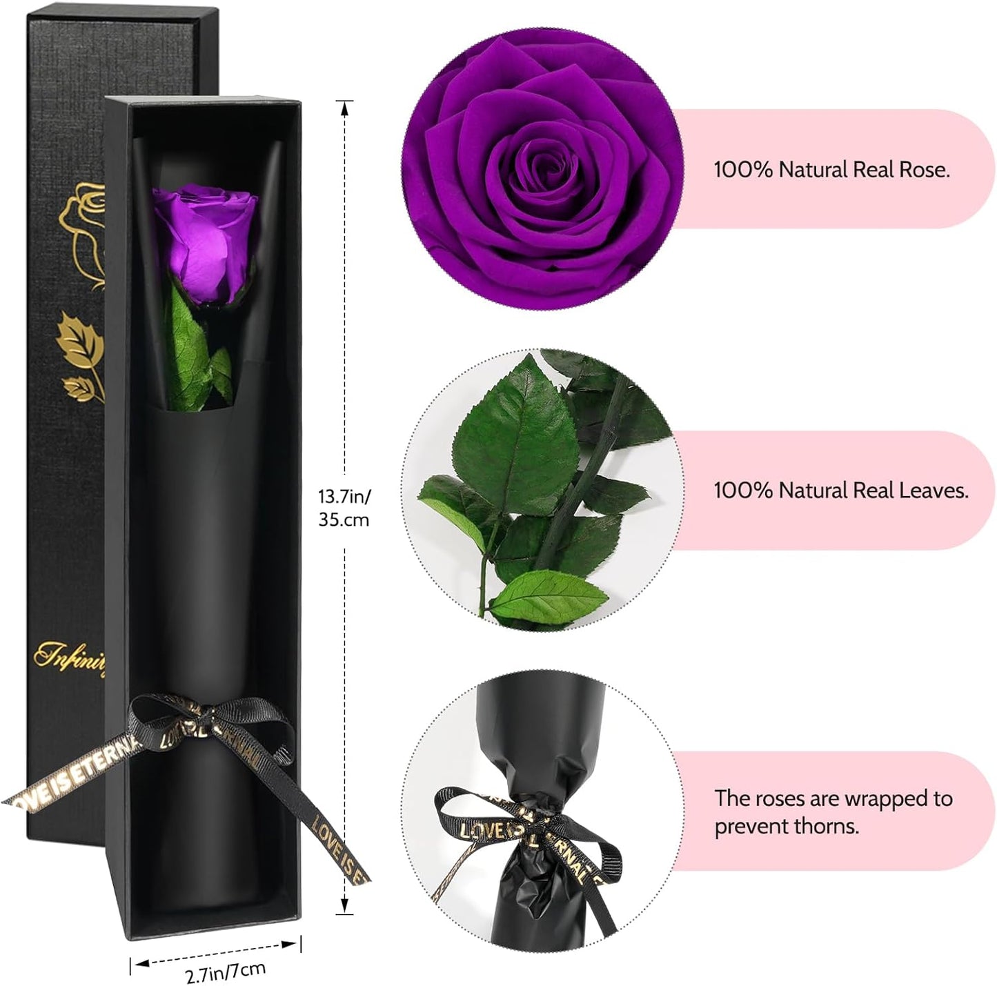 Yamonic Preserved Flowers Rose Birthday Gifts for Mom Women,Mothers Day Rose Flowers Gifts for Mom, Real Flower Mom Gifts for Grandma, Wife, Girlfriend Gifts for Christmas,Valentine's Day,Anniversary