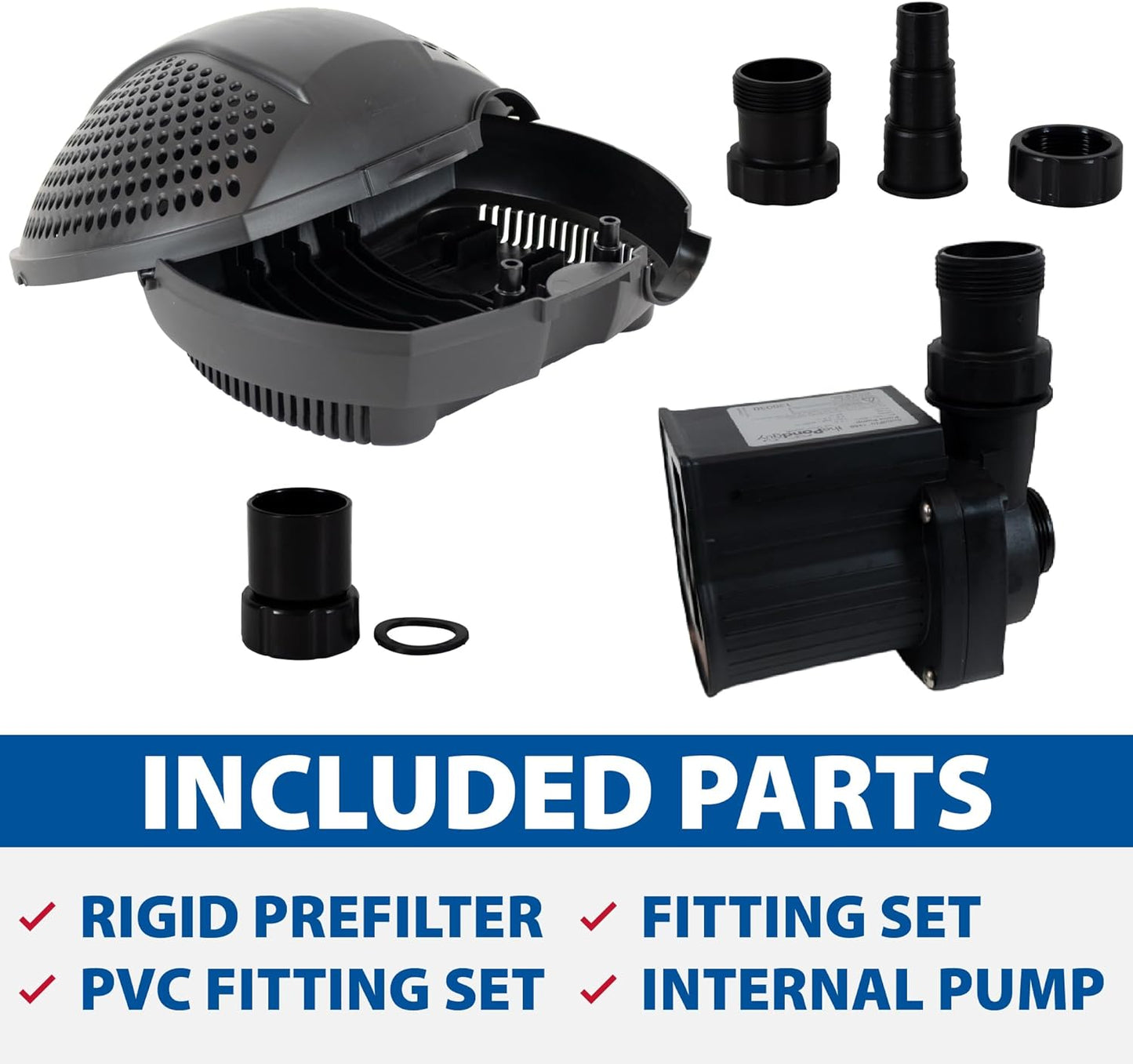 The Pond Guy SolidFlo G2 Submersible Pump for Small Ponds, Water Gardens & Waterfalls, Quiet, Durable, and Efficient Flow, Easy DIY Setup, 2000 GPH