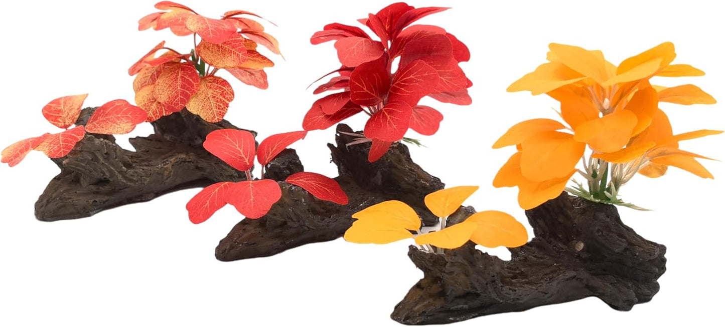 M2cbridge Artificial Fish Tank Plants Silk Aquarium Plastic Plant Aquatic Water Grass Foreground Decor(3PCS Big Colorful)