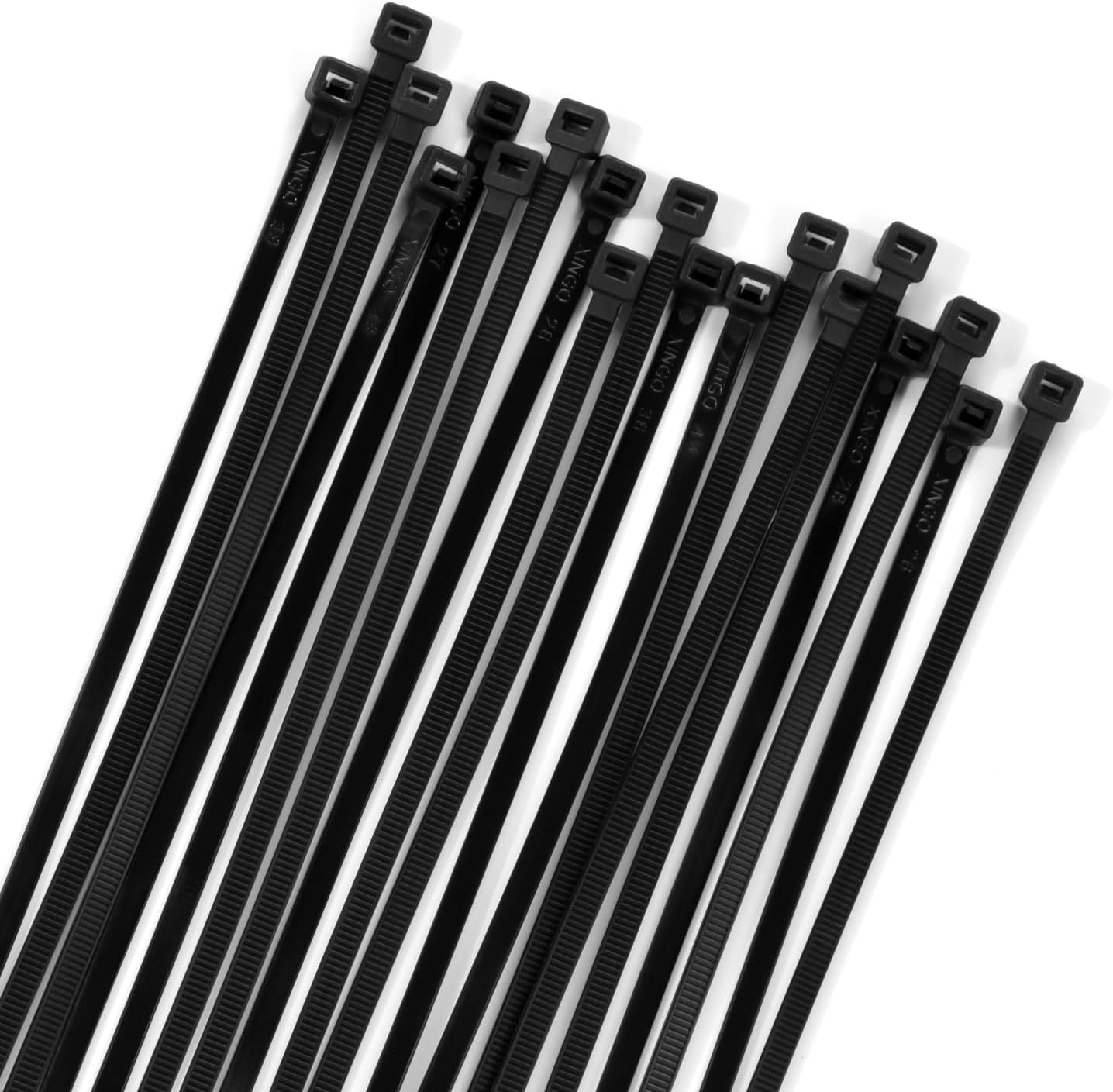 XINGO 100PCS Cable Zip Ties Heavy Duty, Premium Nylon Plastic Wire Ties with 50 Pounds Tensile Strength, Self-Locking Black Nylon Zip Ties for Indoor and Outdoor (6 inch, Black)
