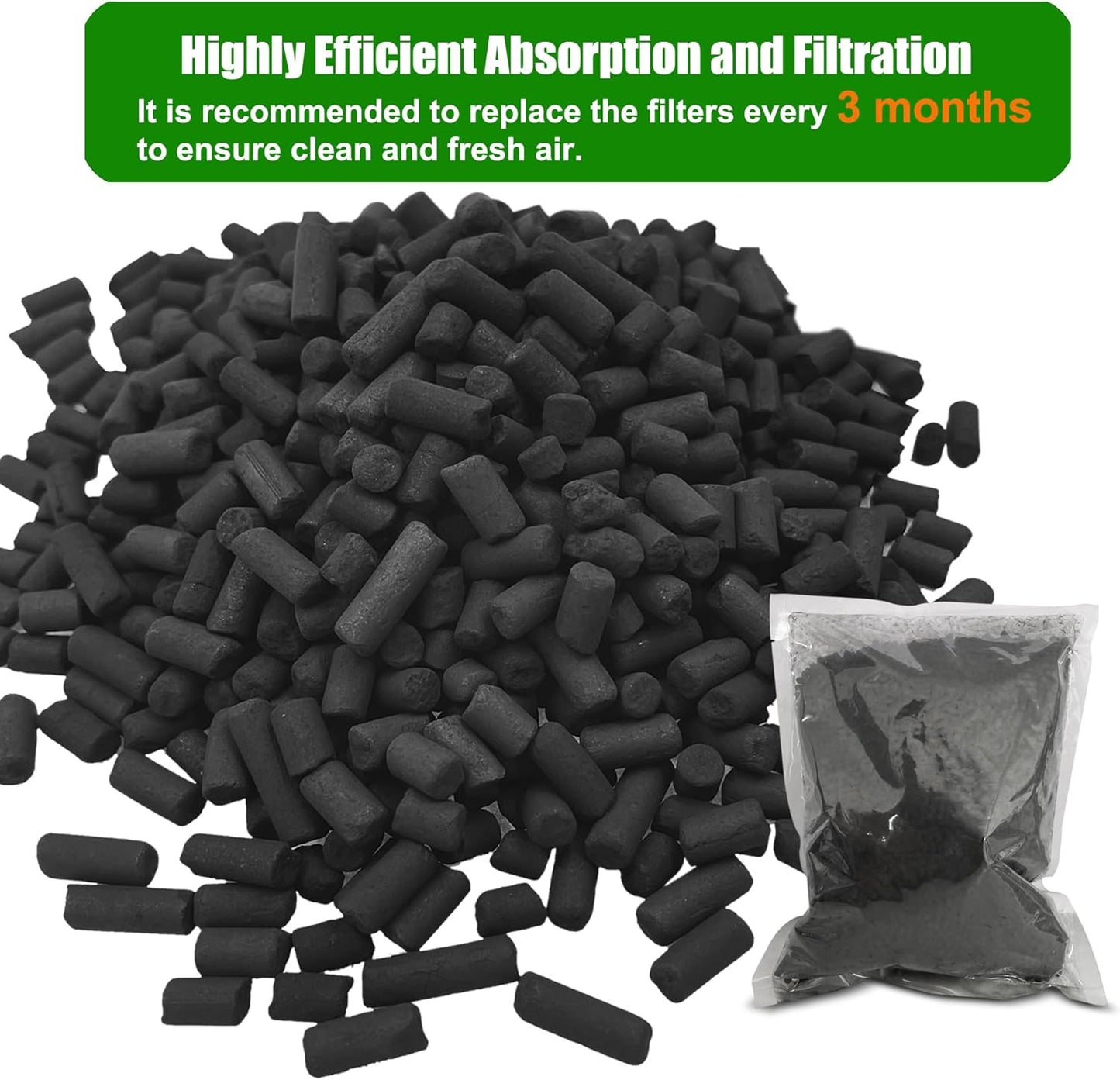 Odor Absorbing Carbon Refills for Fylecen Kitchen Smart Compost Bin, Replacement Activated Charcoal Filters Compatible with Fylecen Electric Kitchen Compost Filter