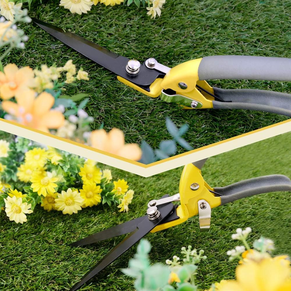 JARDINEER Sharp Grass Shears, Grass Clippers Handheld, Manual Grass Cutter Edging Shears for Lawn Garden