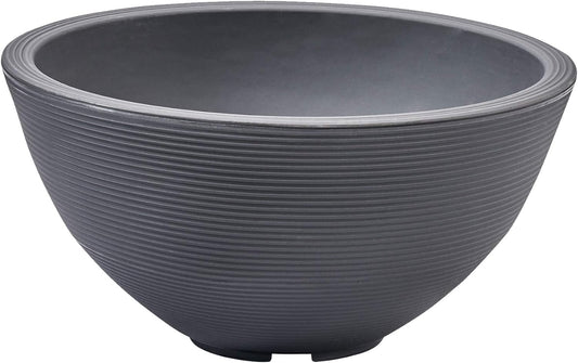 Crescent Garden Delano Bowl Planter, Large Outdoor Round Shallow Plant Pot for Water Garden, Bonsai Plant Pots, Succulents with Drain Hole - Double Walled Bowl Lotus Pot, 34" W (Slate)
