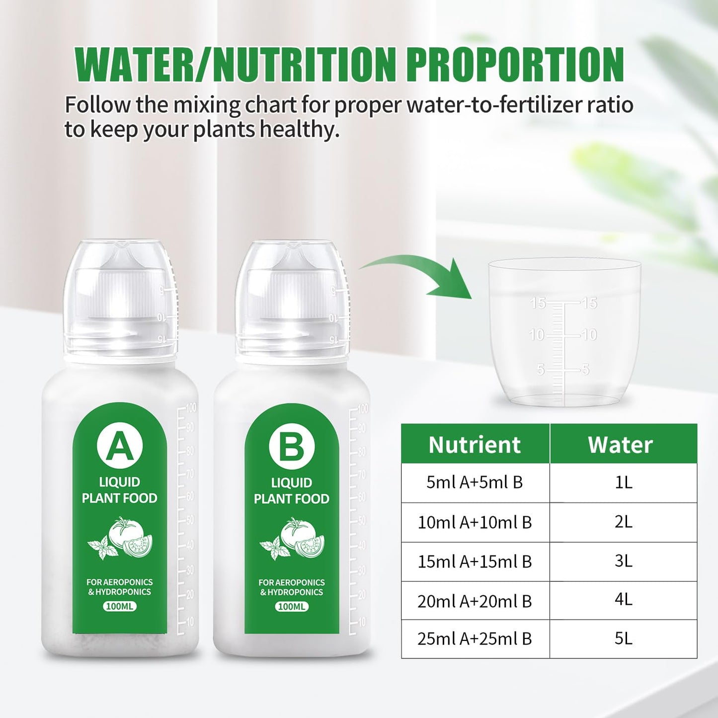 Hydroponics Nutrients(800ml in Total), All Purpose Plant Food A&B Hydroponics Supplies, Indoor Plant Fertilizer for Hydroponics Growing System, Hydroponic Solution for Herbs Vegetables
