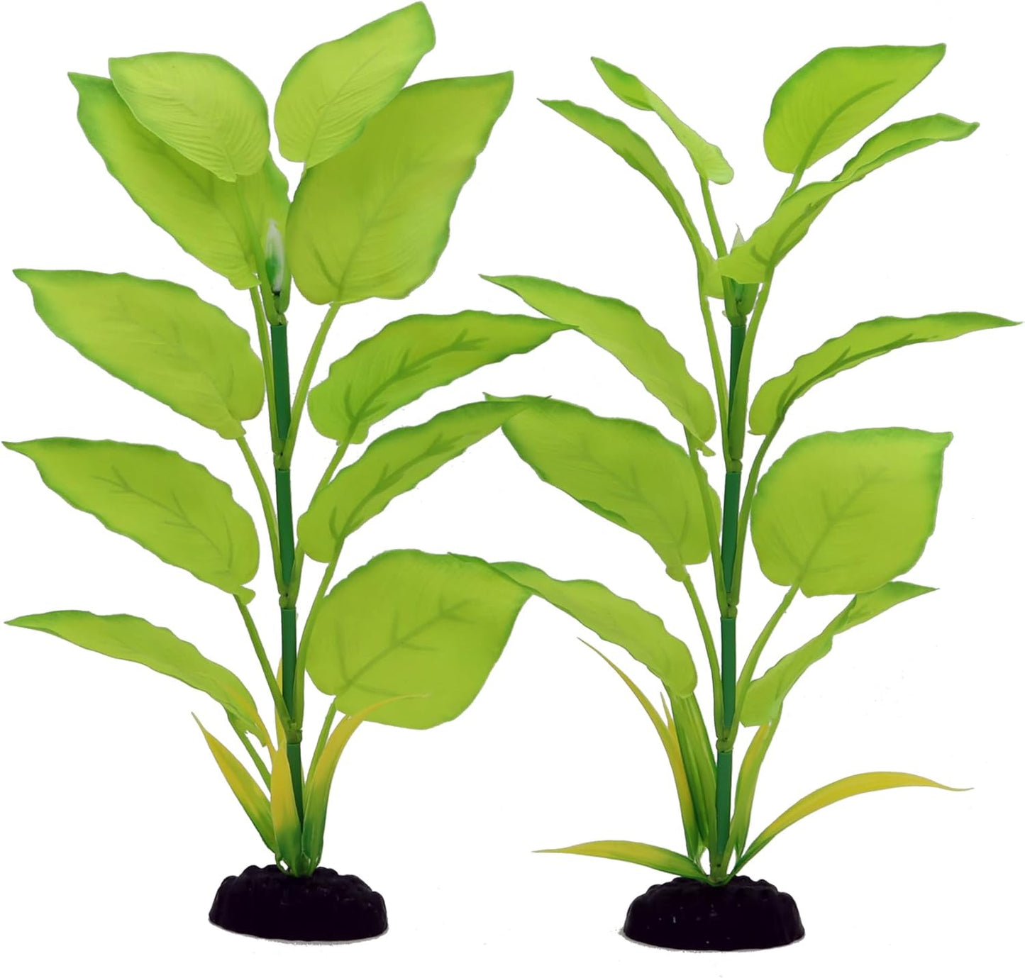 2-Pack 12 Inch Aquarium Silk Aquarium Plants, Artificial Plastic Plant for Small Tank, Goldfish, Fish Hides (Light Green, 12 Inch)