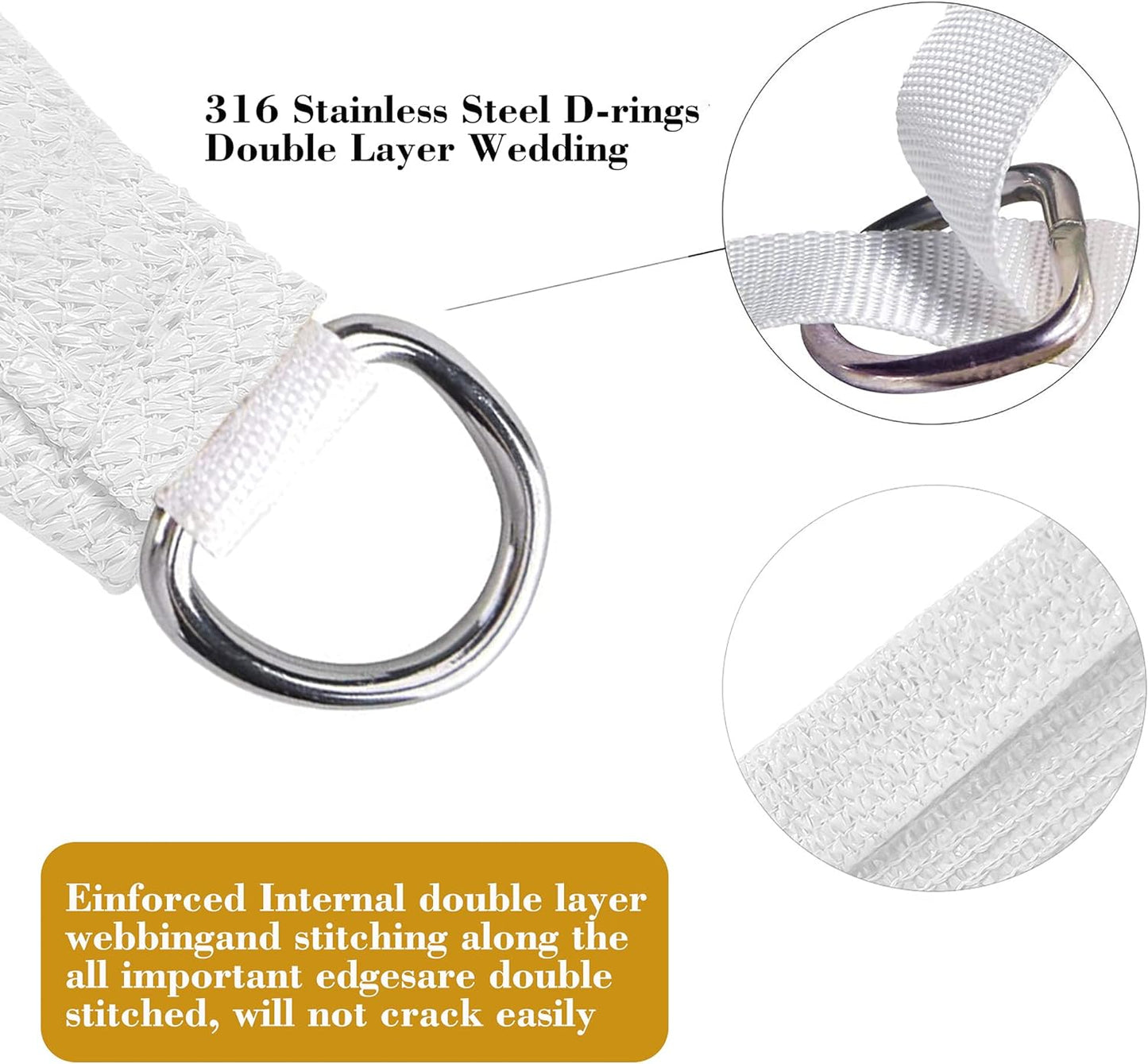 11' x 11' White Square Sun Shade Sail SSP1212 Canopy Durable Fabric UV Block Awning,We Make Custom Orders