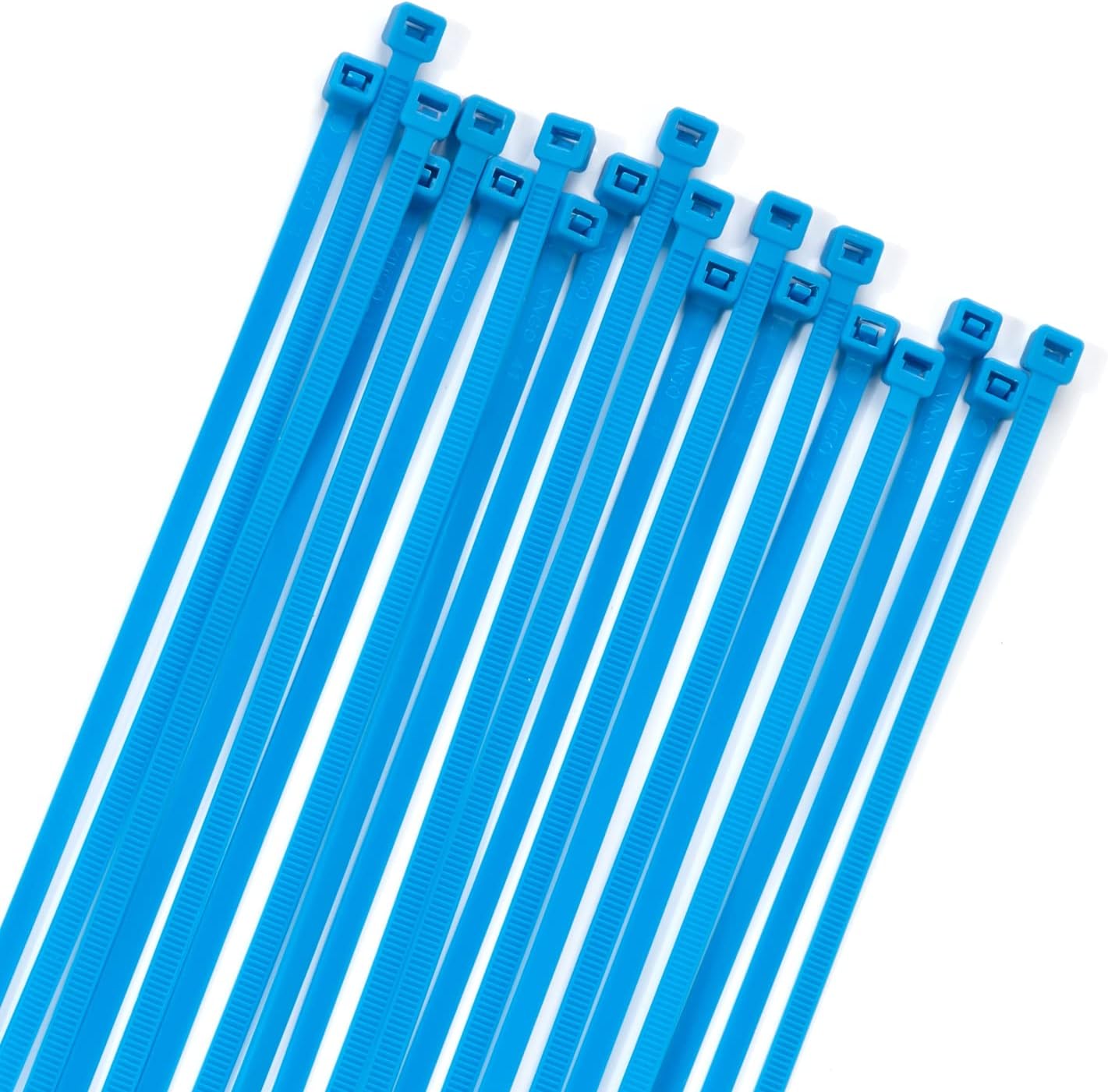 XINGO 100PCS Cable Zip Ties Heavy Duty, Premium Nylon Plastic Wire Ties with 50 Pounds Tensile Strength, Self-Locking Black Nylon Zip Ties for Indoor and Outdoor (8 inch, Blue)