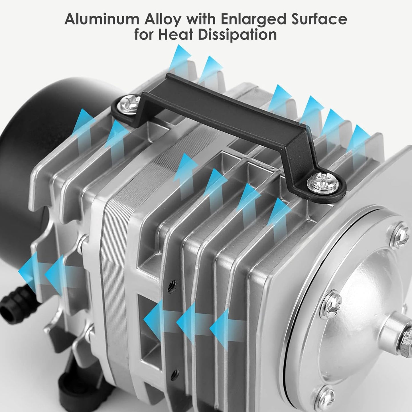 Aquarium Air Pump with Aluminum Housing, Commercial Air Pump with 6-Outlet Air Manifold, Pond Aerator Fish Tank Bubbler for Aquarium, Pond, Hydroponics (1000GPH-30W)