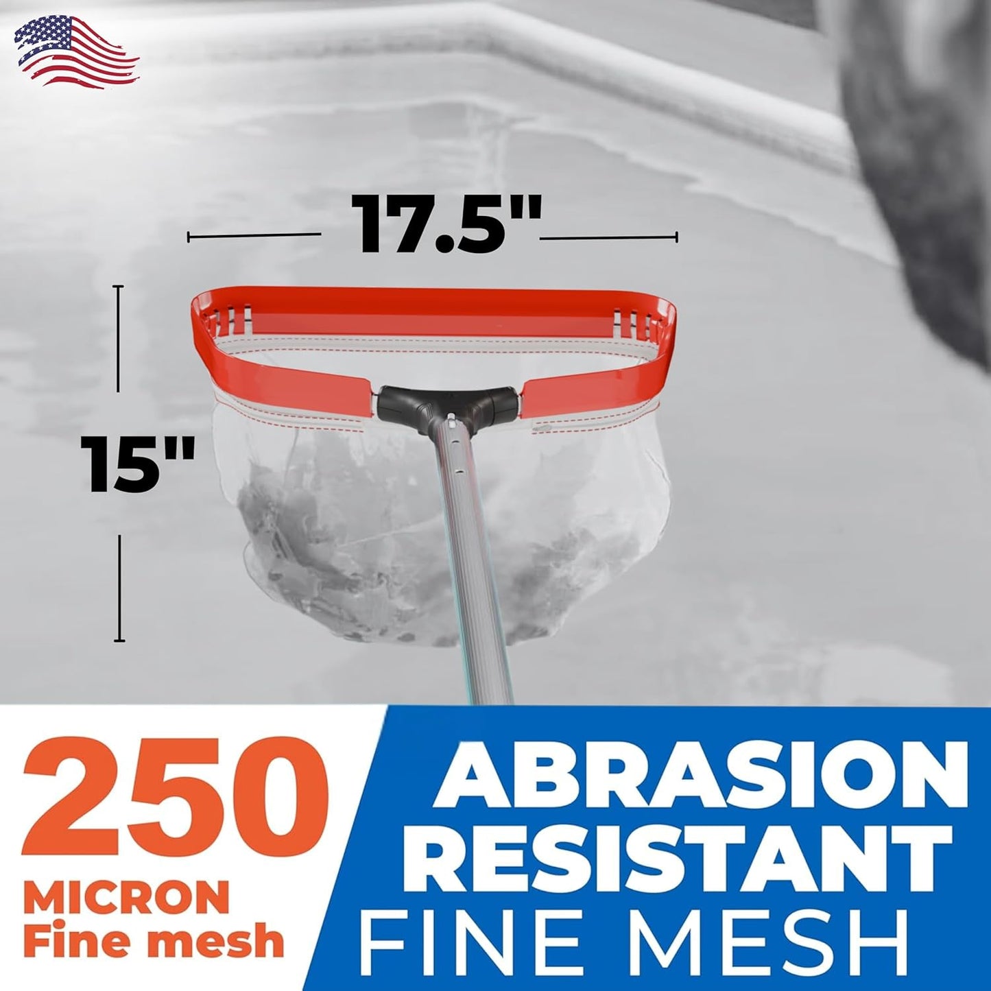 ProTuff 17” Silt Net Pool Skimmers for PROS – 6 Pack – “490 Promise” Unlimited, Unconditional Replacement - Ultra-Durable Ultra-Fine Net for Silt – Heavy-Duty Aluminum Frame & EZ-Clip Pole Attachment