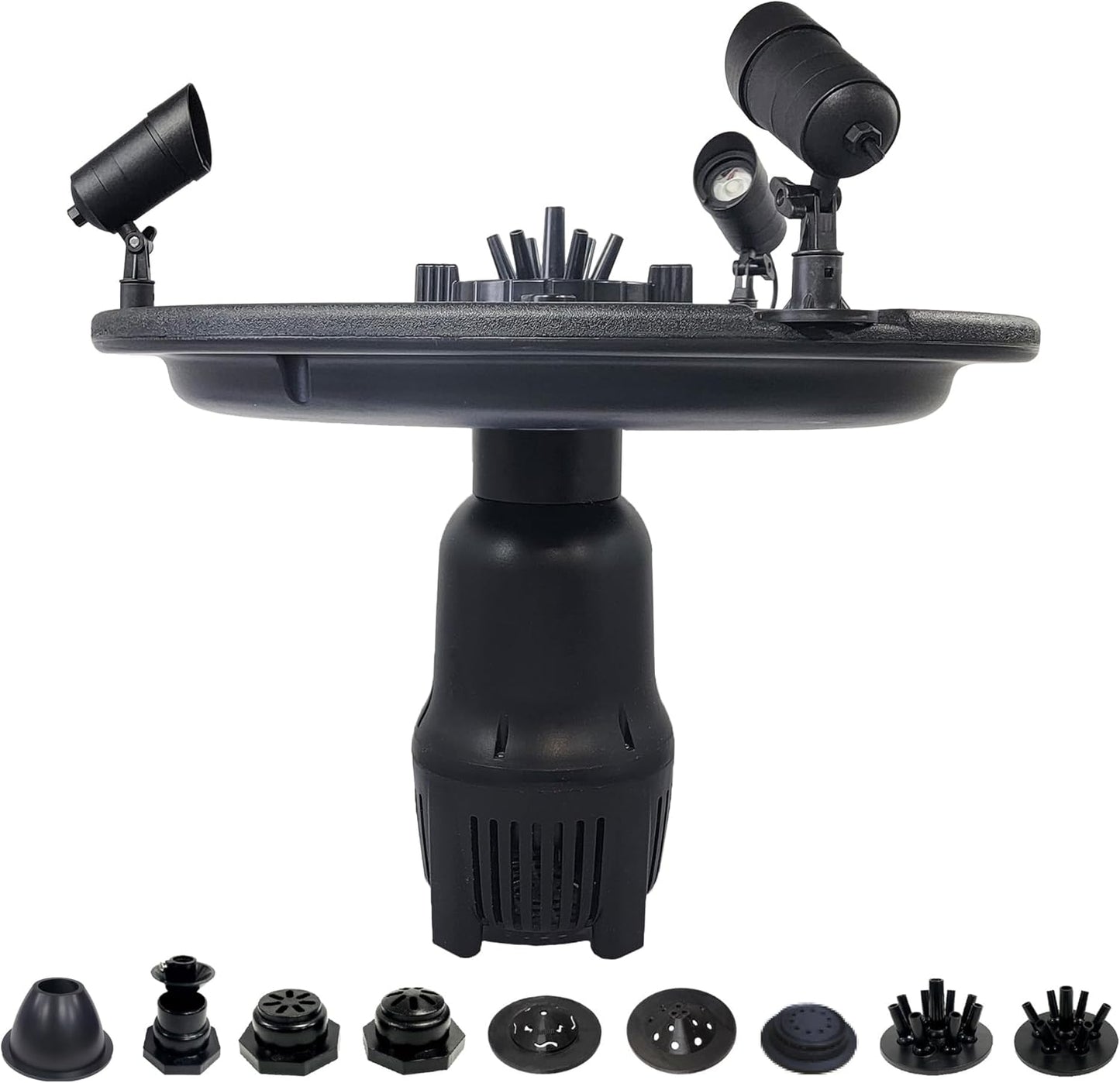 HALF OFF PONDS Floating Fountain – 1 HP Pond Aerator, 200' Cord – 15,000 GPH Water Pump – 13 Spray Patterns - Color-Changing LED Lights – for Large Ponds, Lakes & Water Gardens