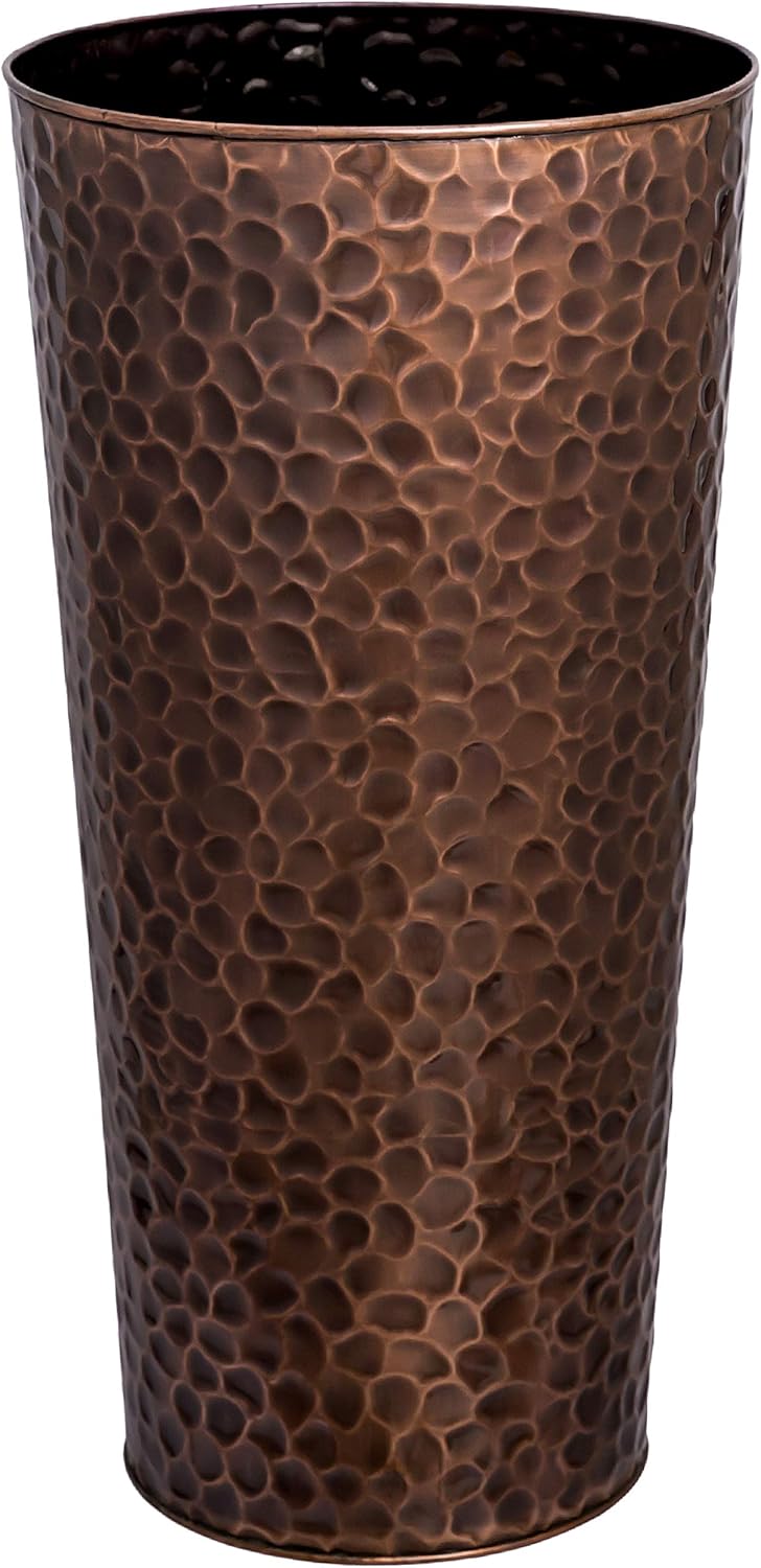 H Potter Large Tall Planter Pot Outdoor Indoor Copper Flower Decorative Weather Resistant Garden Deck Patio GAR568