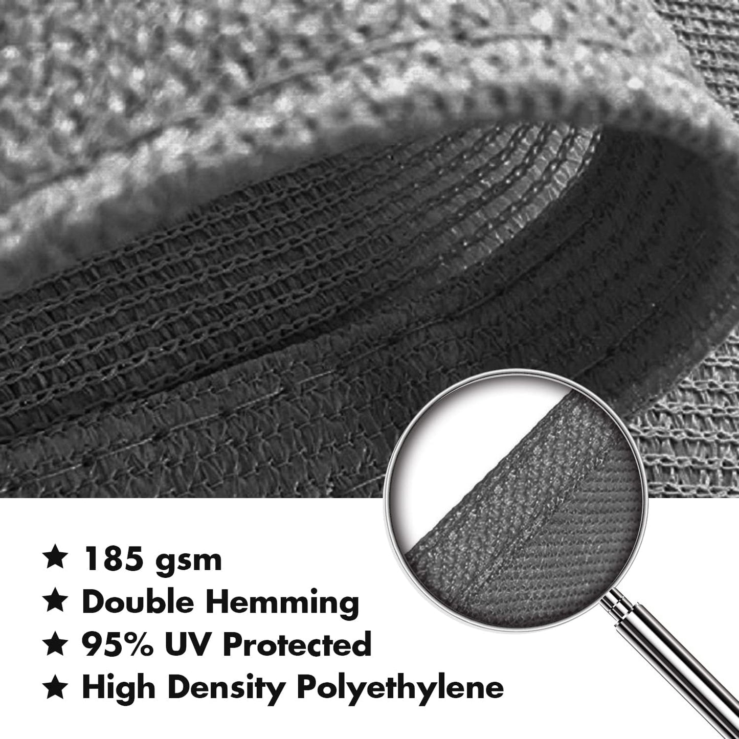 KANAGAWA 10'X18' Dark Gray Custom Size Sun Shade Sail Rectangle UV Block Canopy Cover for Patio Backyard Lawn Garden Outdoor (Customized Available)