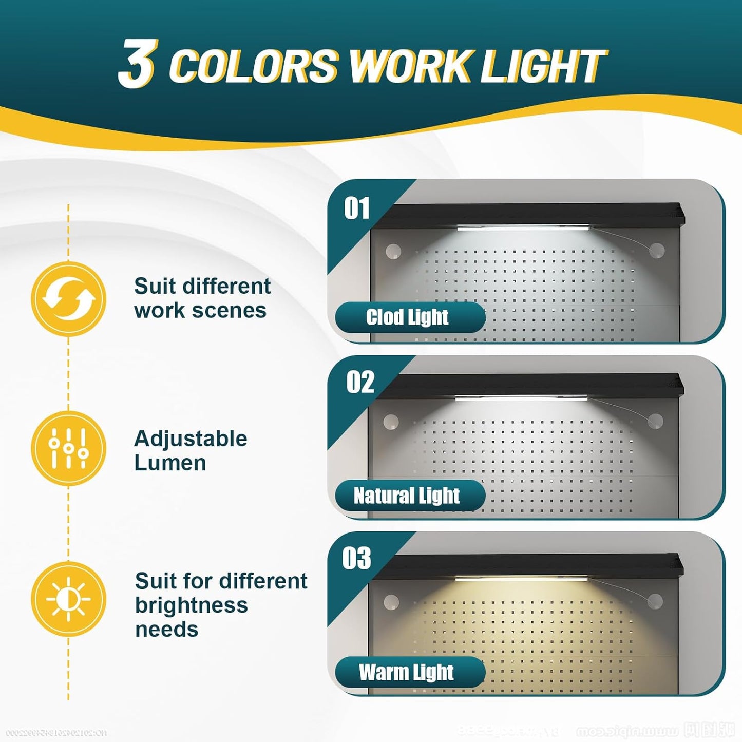 65" Heavy Duty Workbench with Drawers and Lockable Storage Cabinet- 2000 LBS Capacity Work Bench with Pegboard Organiser,Work Table with Adjustable LED Light for Garage,Workshop and Repair Shop