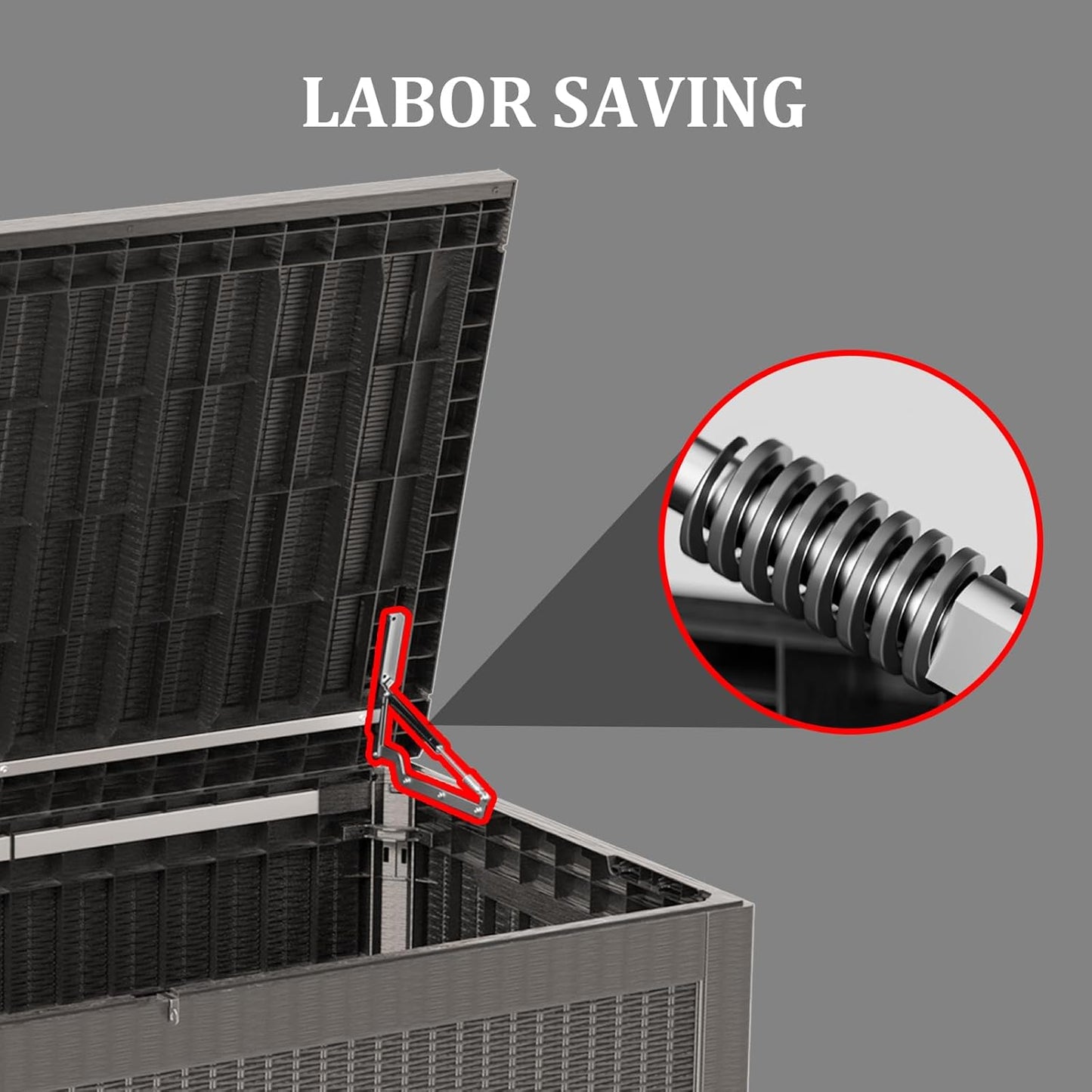 320 Gallon Waterproof Deck Box, Lockable Resin Storage Box for Patio Furniture Cushions Garden Tools and Outdoor Delivery Storage, Coffee