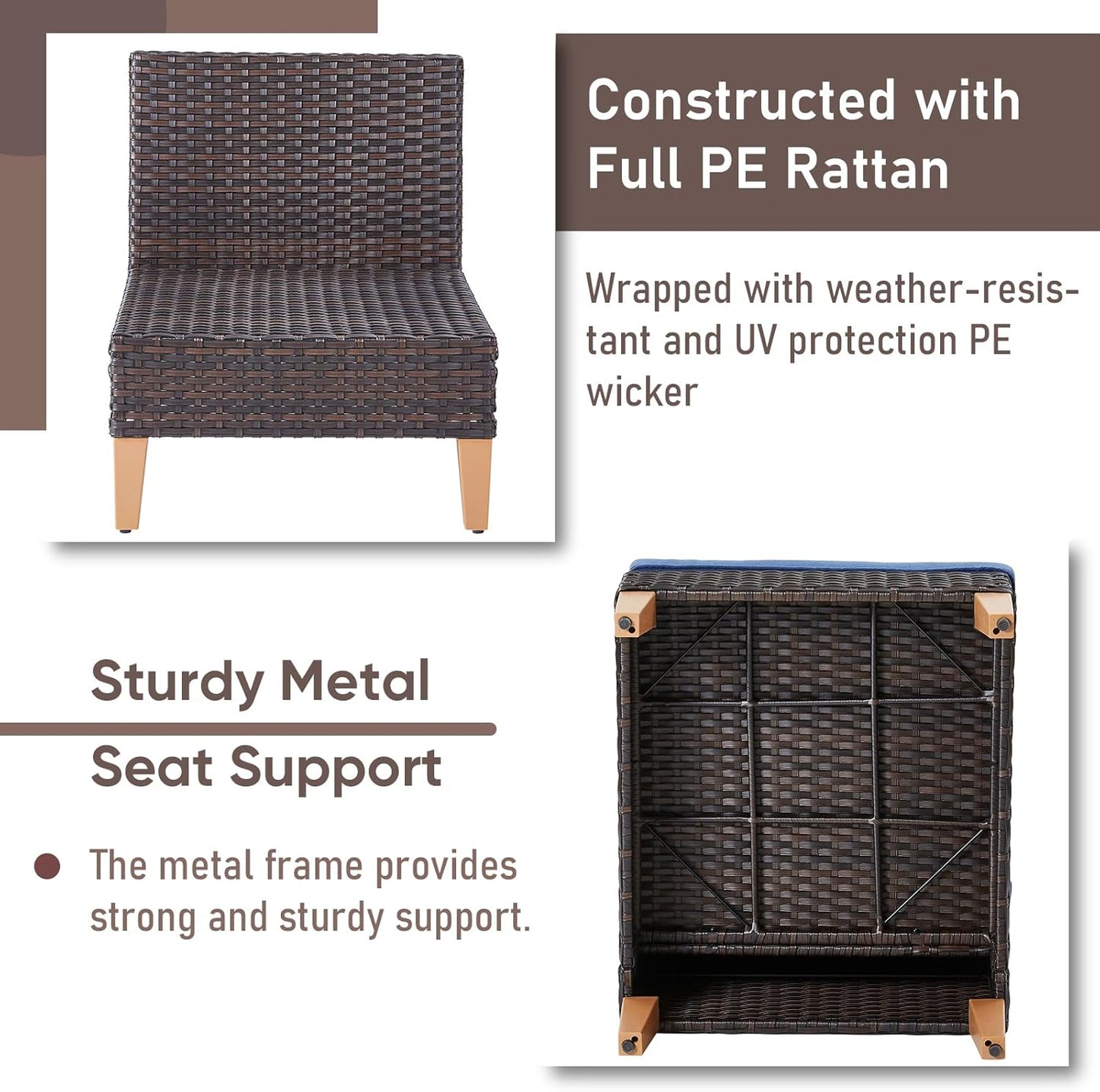 HUMMUH Patio Furniture Set,Outdoor Sectional Couches Swivel Patio Chairs and Ottomans,All Weather PE Wicker 12 Pieces Patio Conversation Sets for Garden Porch Backyard