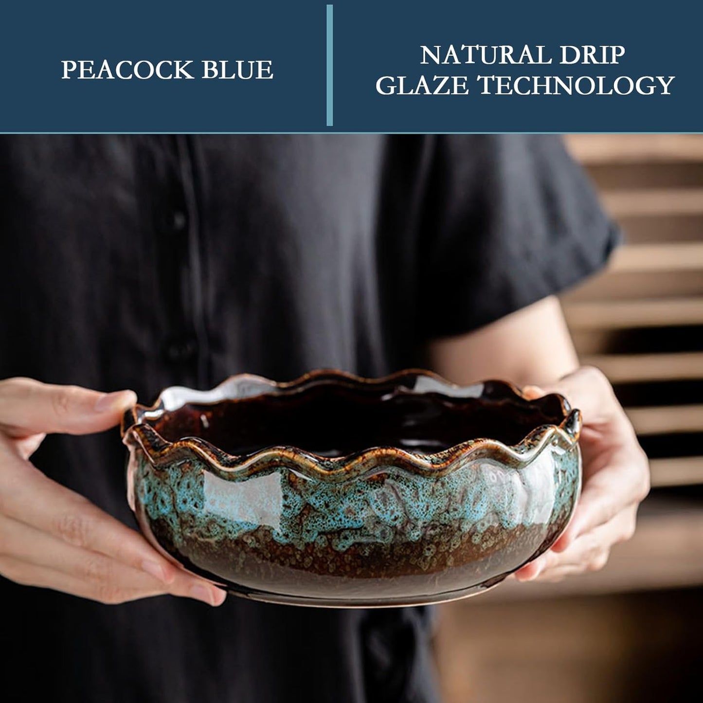 RUIGO Lotus Flower Bowl,Aquatic Planter Bowl,Bonsai Pots with Lotus Flower Design,Ceramic Lotus Flower Bowl,Perfect for Growing Hydroponic Plant,Decorative Bowl for Home,Garden