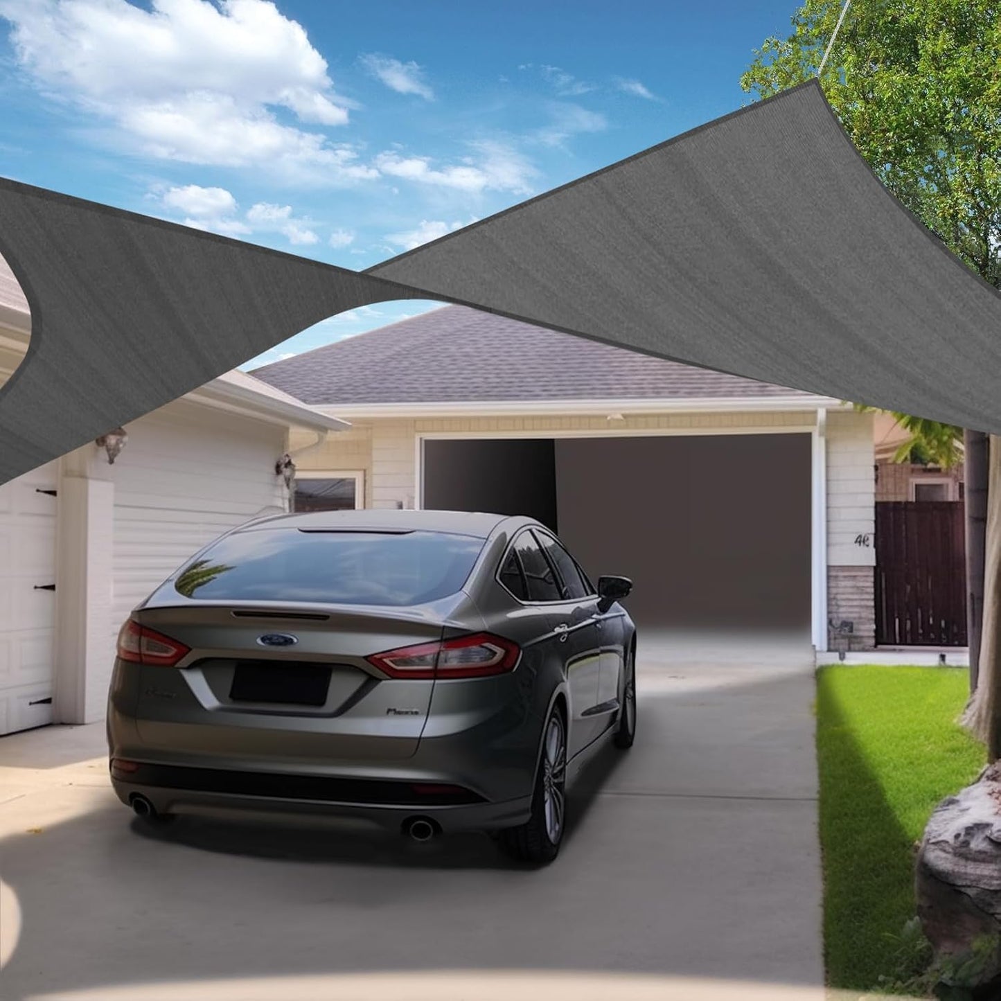KANAGAWA Sun Shade Sail 13'x20' Dark Gray Rectangle UV Block Canopy Awning Shelter Fabric Cloth Screen for Outdoor Patio Garden Backyard