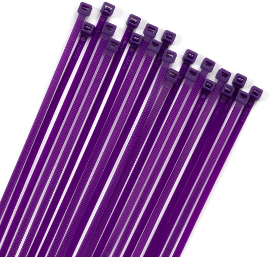 XINGO 100PCS Purple 6 Inch Cable Ties, Heavy Duty Nylon 66, 50 Pound Tensile Strength, Self-Locking, Indoor/Outdoor