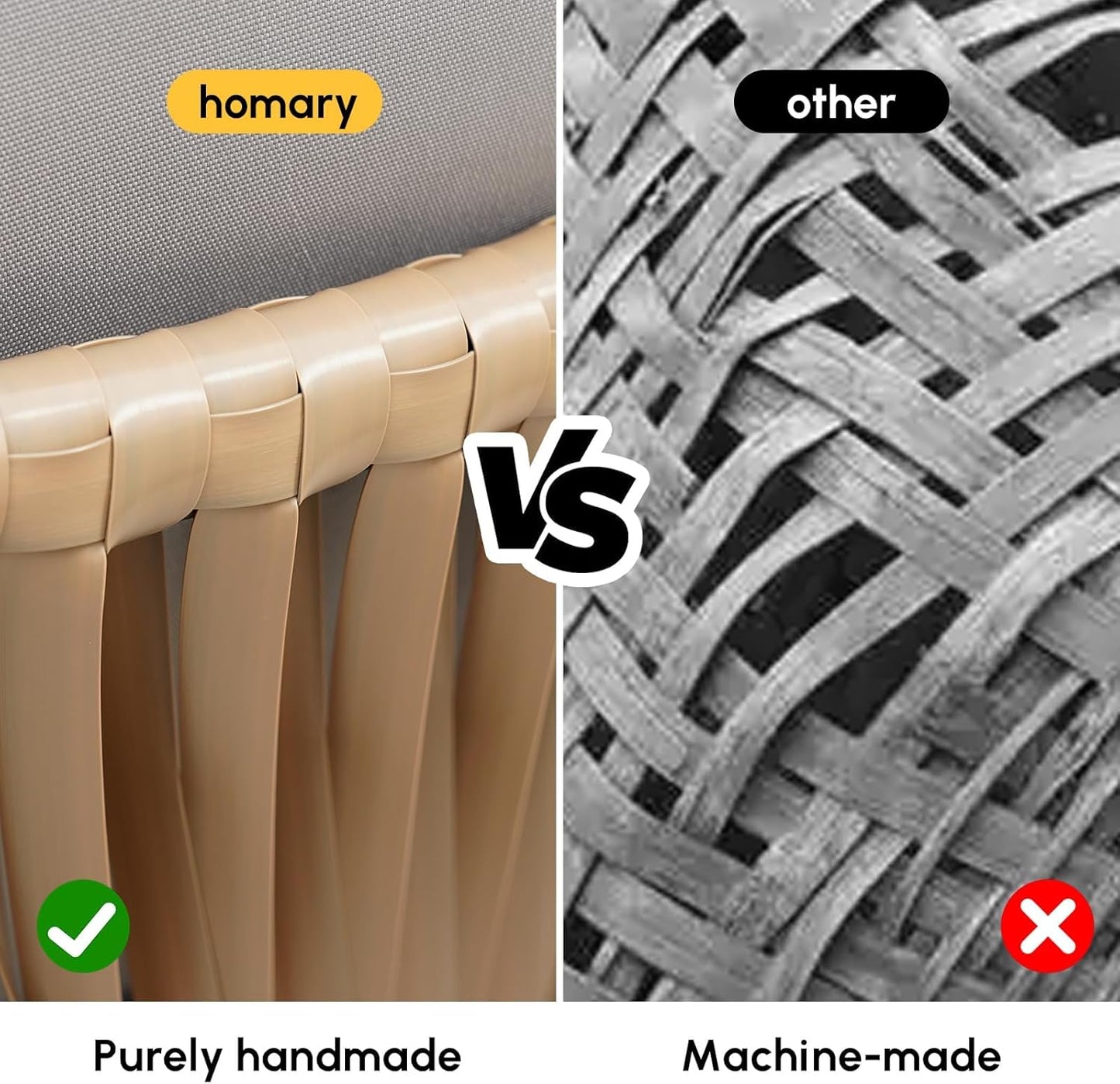 homary Rattan Patio Outdoor Daybed, Rattan Day Bed with Cushion Pillow & Aluminum Frame Sunbed Sofa Set Patio Loveseat,Gray