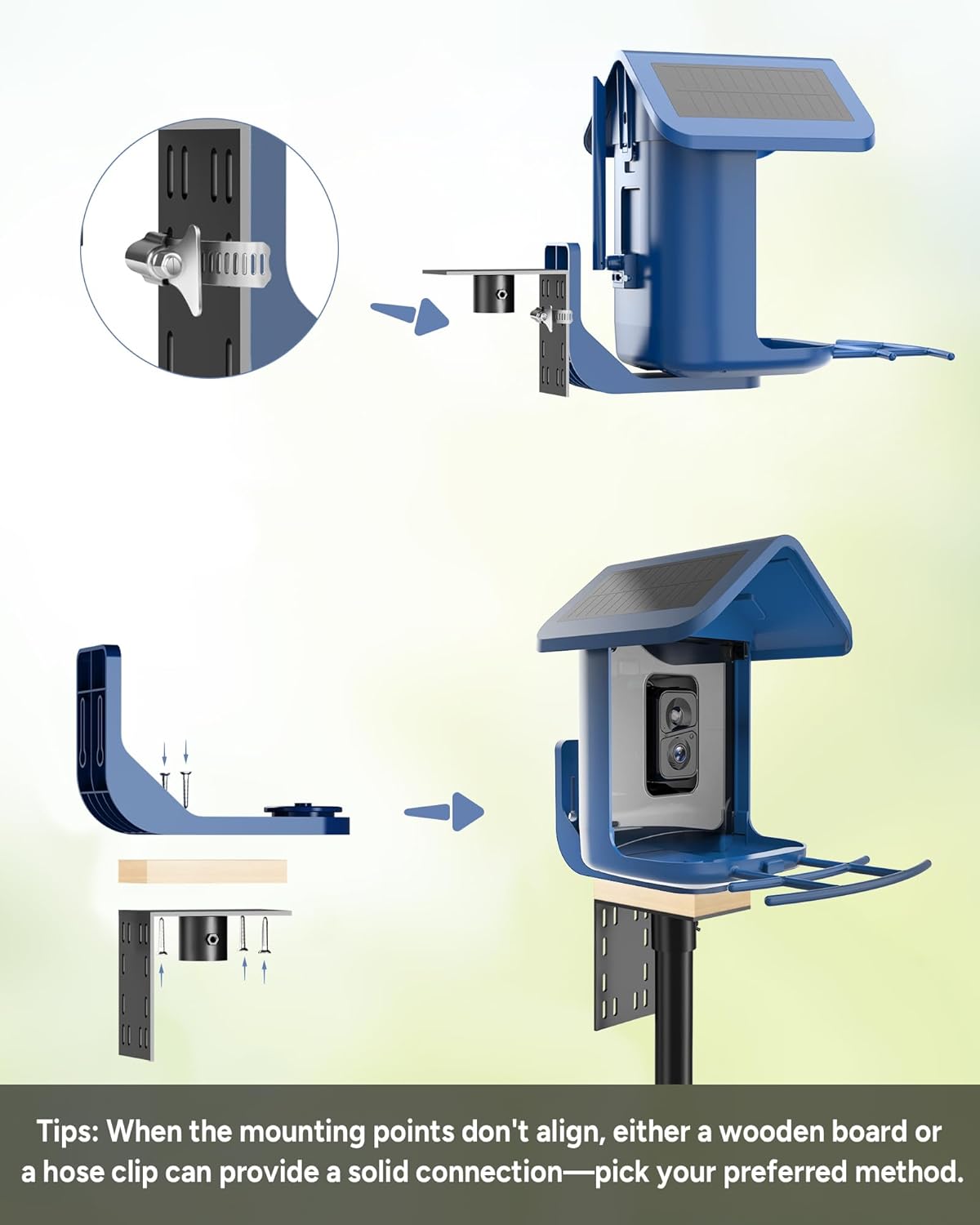 Bird Feeder Pole Stand – 60 Inch Height Feeding Station with 1-Inch Dia Heavy Duty for Hanging Feeders, Bird House Pole Mount Kit for Outdoor, Slip-Fit Connection