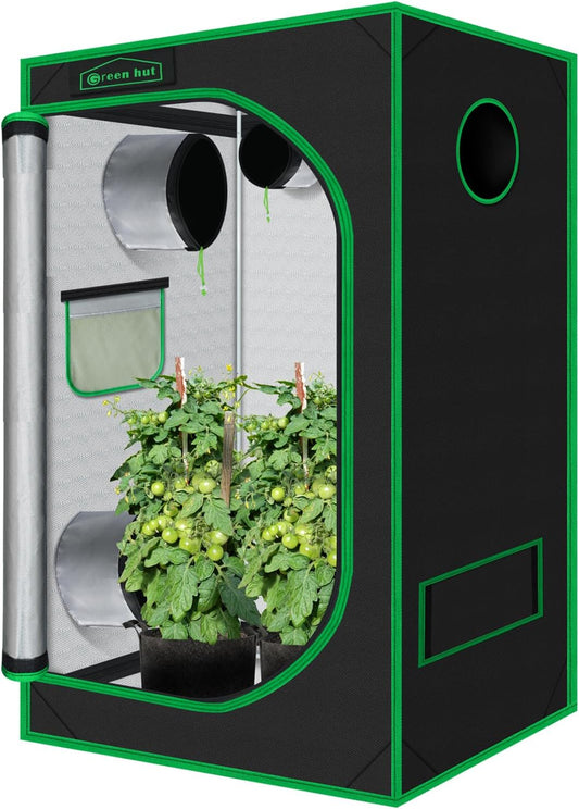 Indoor Grow Tent 48"x24"x60" 600D Mylar Hydroponic for Indoor Plant Tent with Observation Window and Removable Floor Tray 4x2