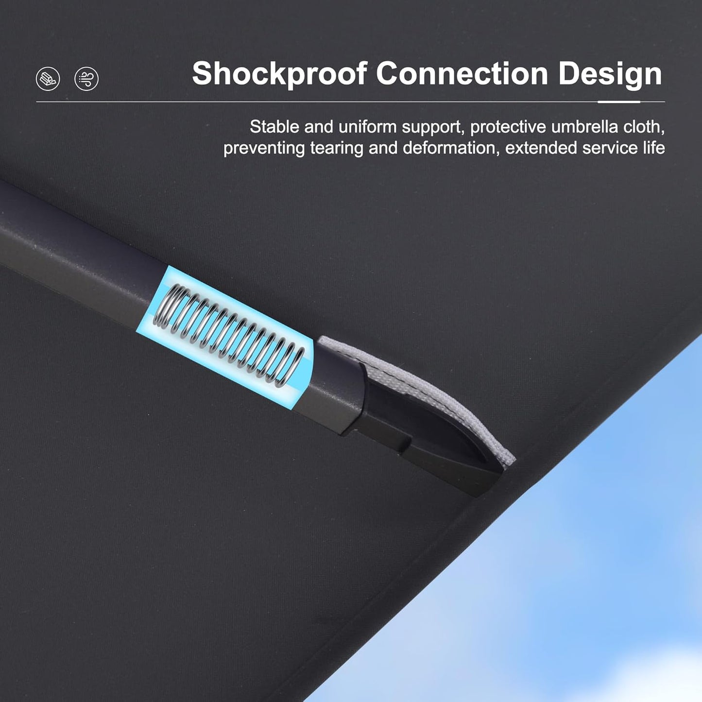 PURPLE LEAF 10FT Cantilever Outdoor Umbrellas Large Patio Umbrella Hanging Double Top Square Offset Umbrella with 360°Rotation Tilting Umbrella Outdoor Patio, Grey