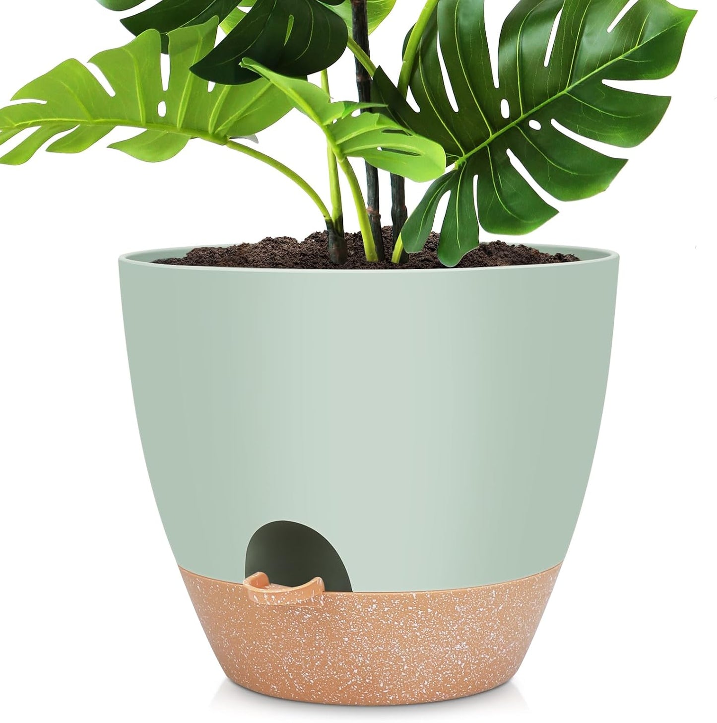 12 inch Large Self Watering Plant Pots, Flower Pots Planters with Multi Mesh Drainage Holes for Indoor Outdoor Garden Plants and Flowers