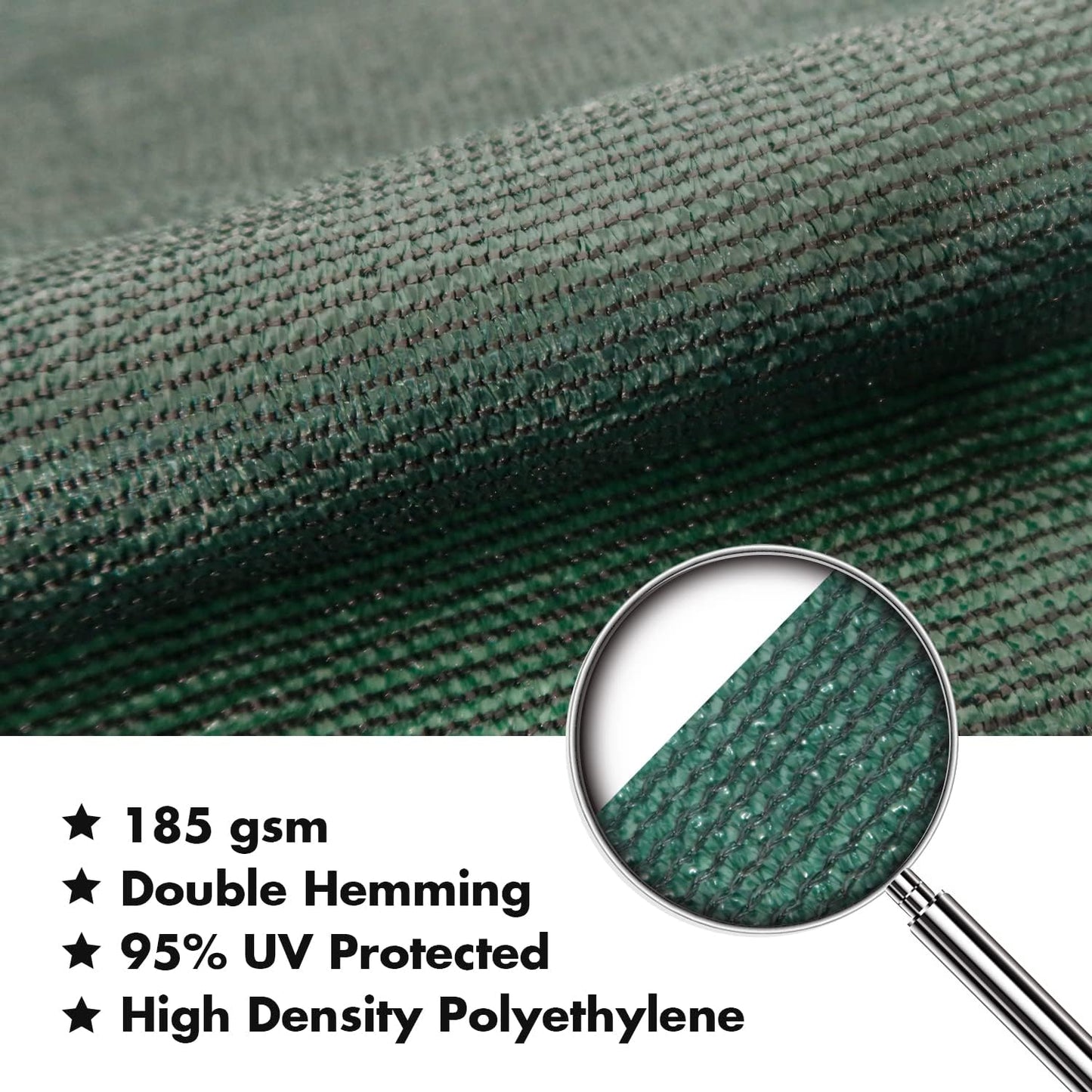 KANAGAWA 6'X12' Dark Green Custom Size Sun Shade Sail Rectangle UV Block Canopy Cover for Patio Backyard Lawn Garden Outdoor (Customized Available)