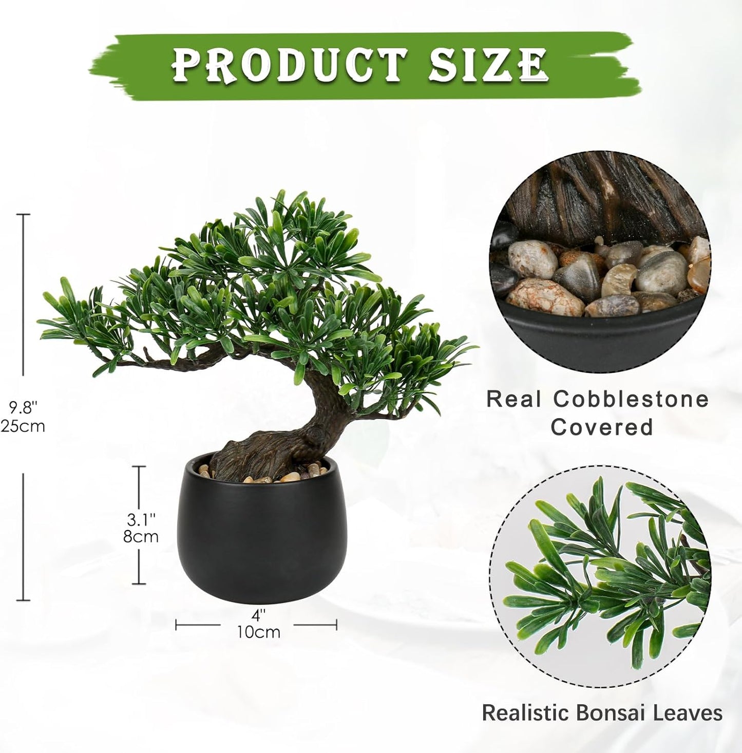 Artificial Bonsai Tree Juniper Faux Plants Indoor Fake Plants Decor with Ceramic Pots for Home Table Office Desk Bathroom Shelf Bedroom Living Room Farmhouse Decorations