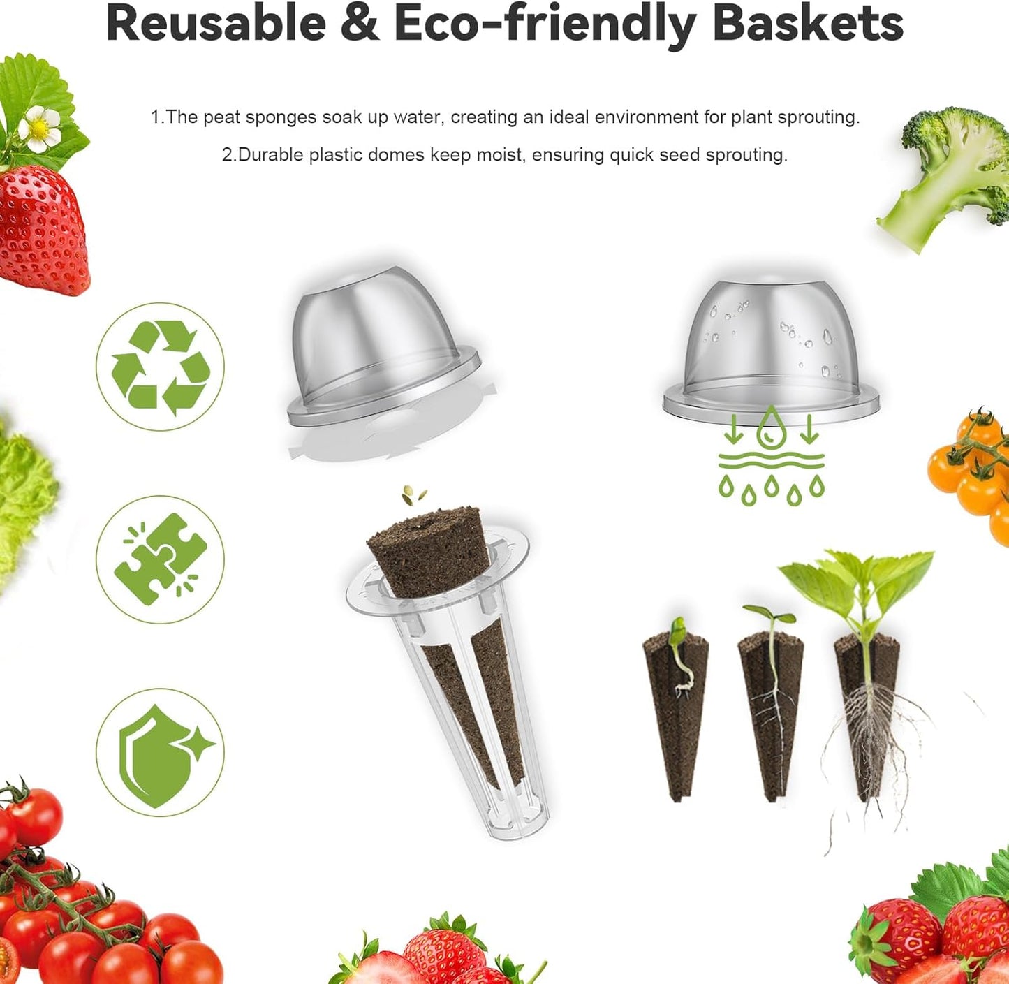 inbloom 12-Pod Pepper Seed Pod Kit for AeroGarden, iDOO, Ahopegarden Hydroponic Growing System, Include Cucumber, Red&Golden Tomato, Red Chili Pepper, Green&Yellow Pepper, Purple Pepper, 400+ Seeds