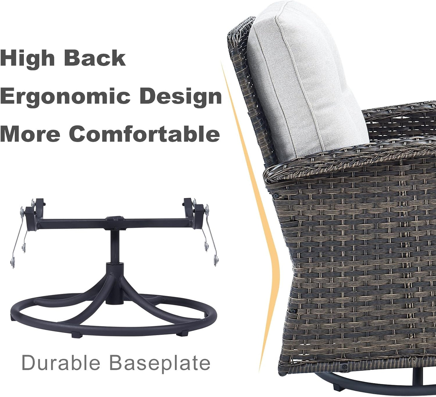 HUMMUH 9-Piece Outdoor Patio Furniture PE Wicker Patio Conversation Set,High Back Patio Couch with Ottomans Coffee Tables Outdoor Chairs for Backyard,Porch,Deck