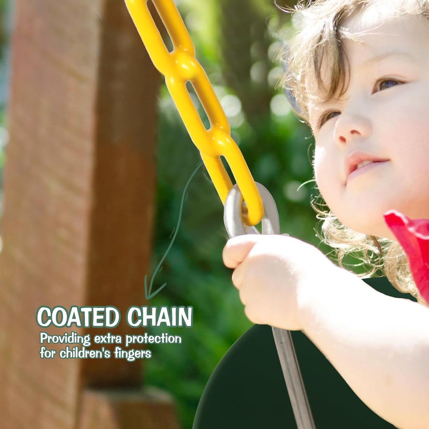 RedSwing High Back Toddler Bucket Swing Seat with Coated Chains, Heavy Duty Kids Swing Seat for Outside, Playground, Backyard, Swing Set Accessories