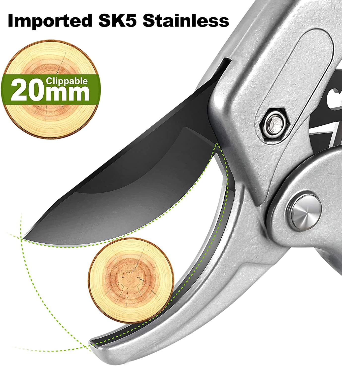 Garden clippers, premium Germany pruners, Work 3 times easier, professional pruning shears, cutting rose, flower, hedge, stem, tree, Sharp gardening scissors, Arthritis weak hand snips (Japanese-1, 1)