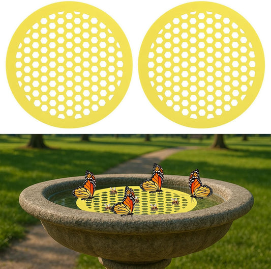 2 Pack Floating Bee Island,Round Floating Bee Watering Station- Butterfly Bee Waterer for Feeding, Bee Bath,Butterfly Feeders for Outdoors